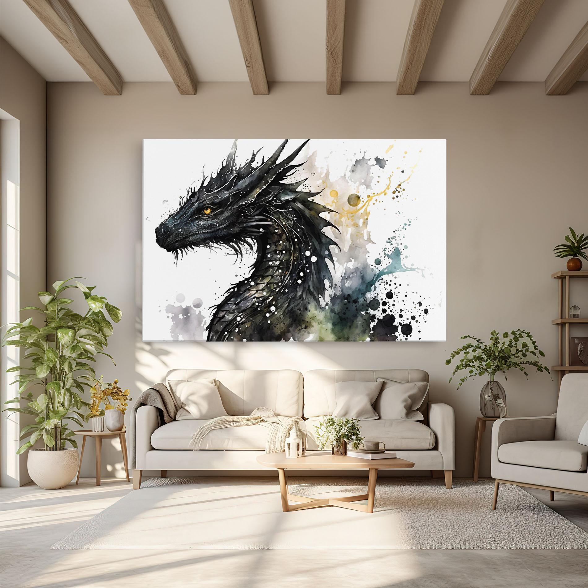 Vászonkép Black Dragon Art mockup 6