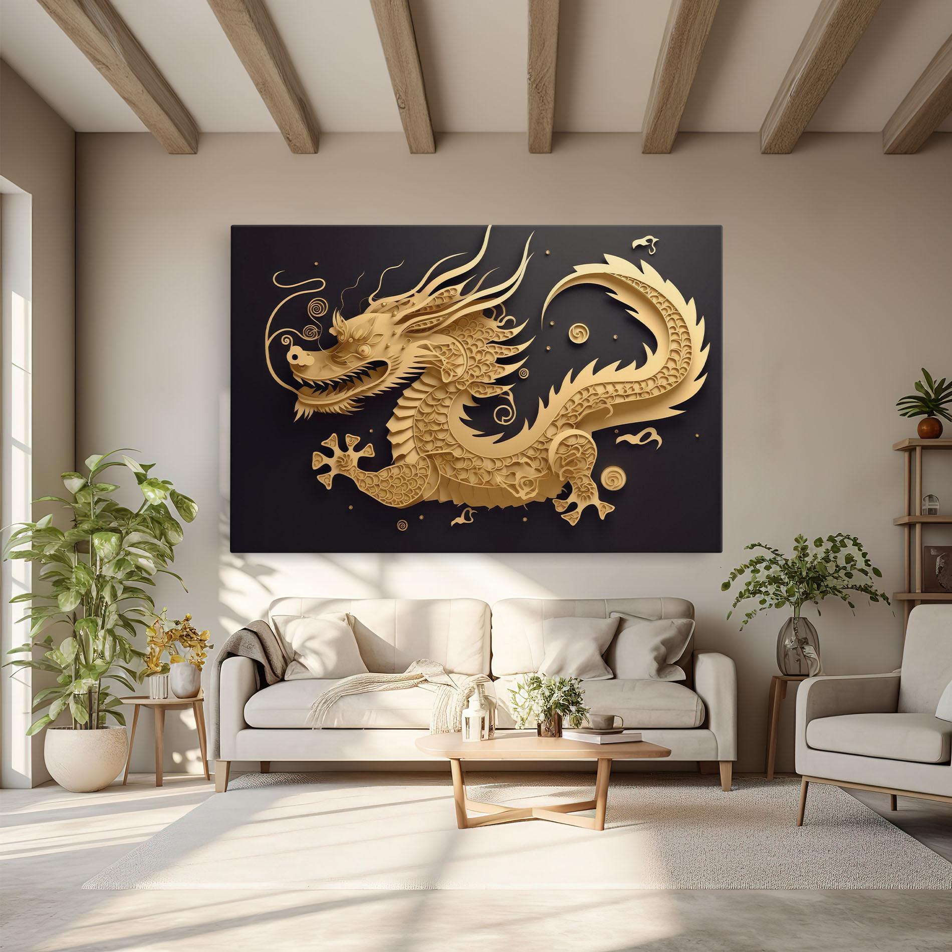 Vászonkép Dragon Zodiac Sign mockup 6