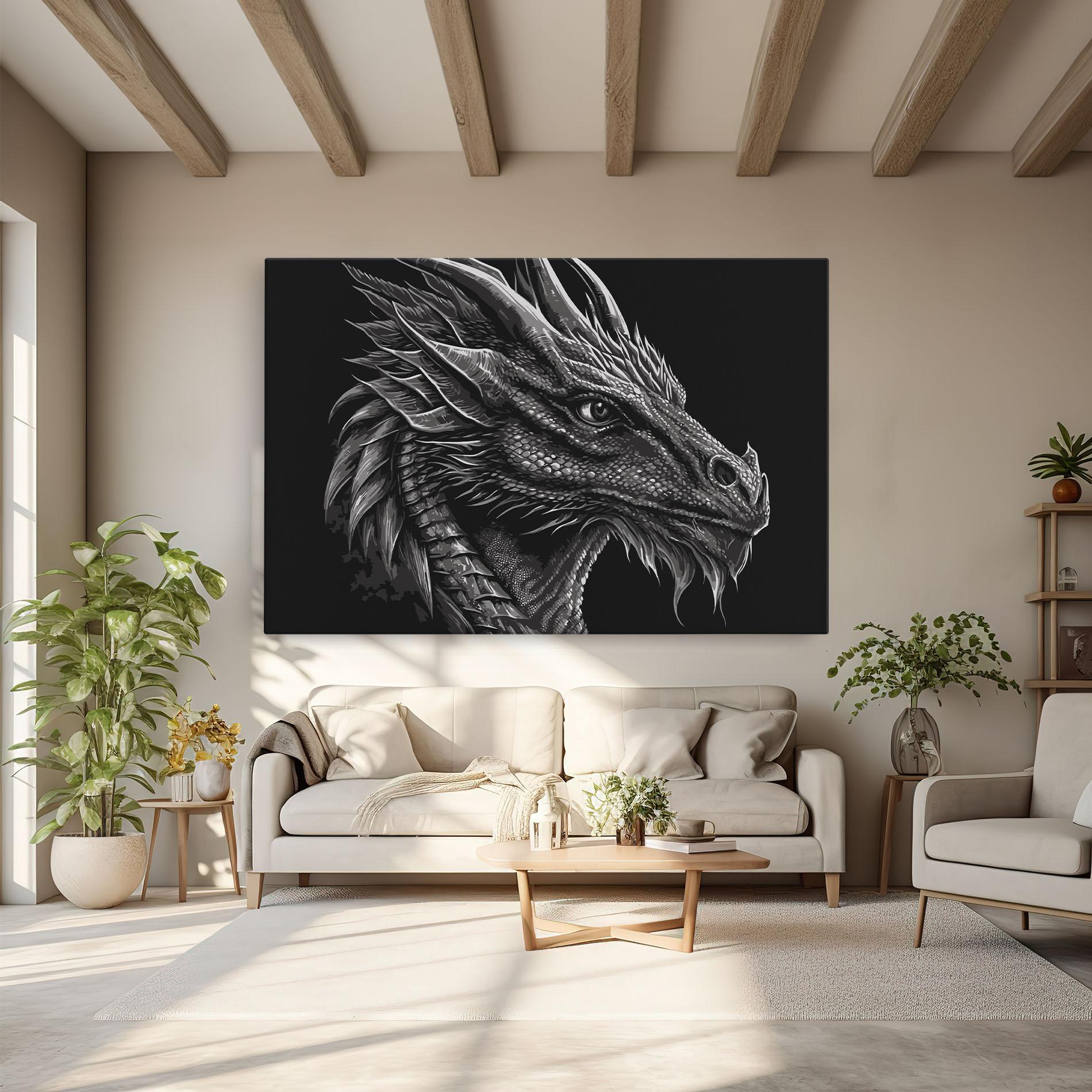 Vászonkép Grey Dragon mockup 6