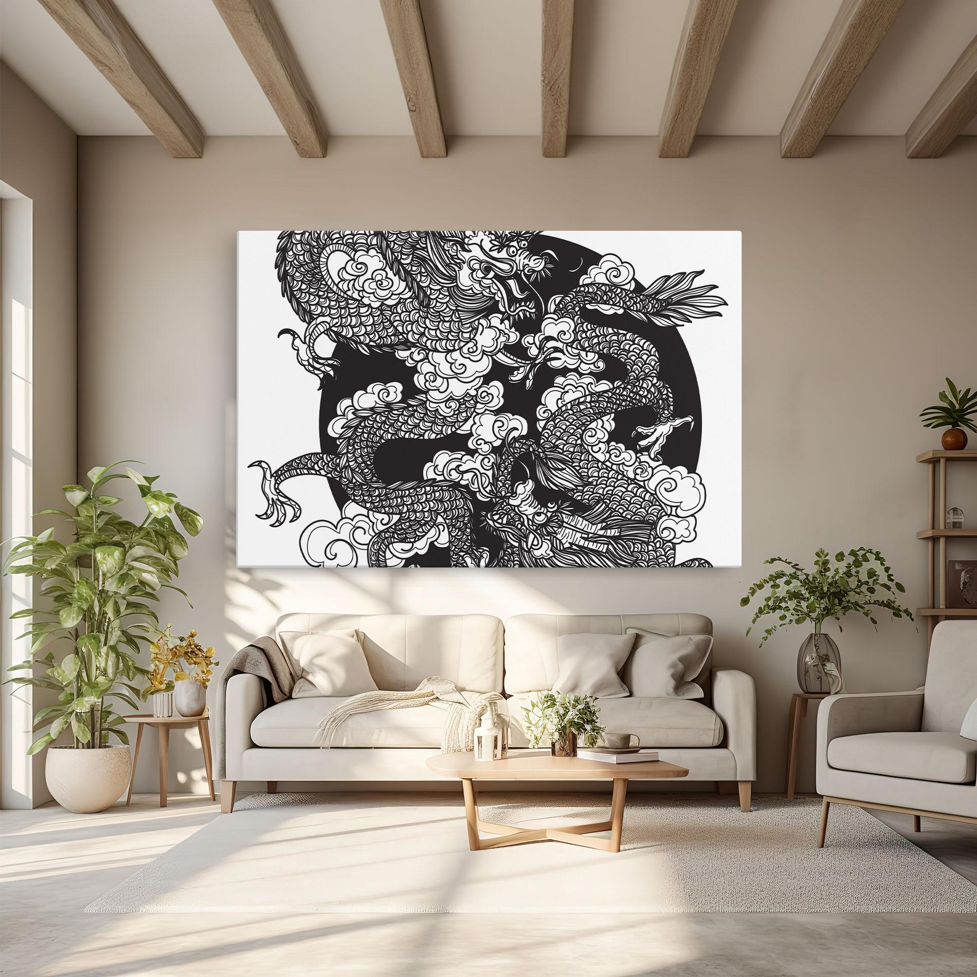 Vászonkép Grey Moon Dragon mockup 6