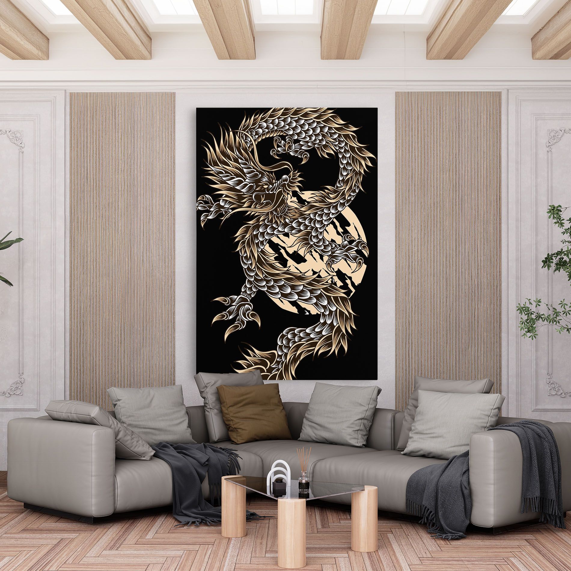 Cream Moon Dragon mockup 6