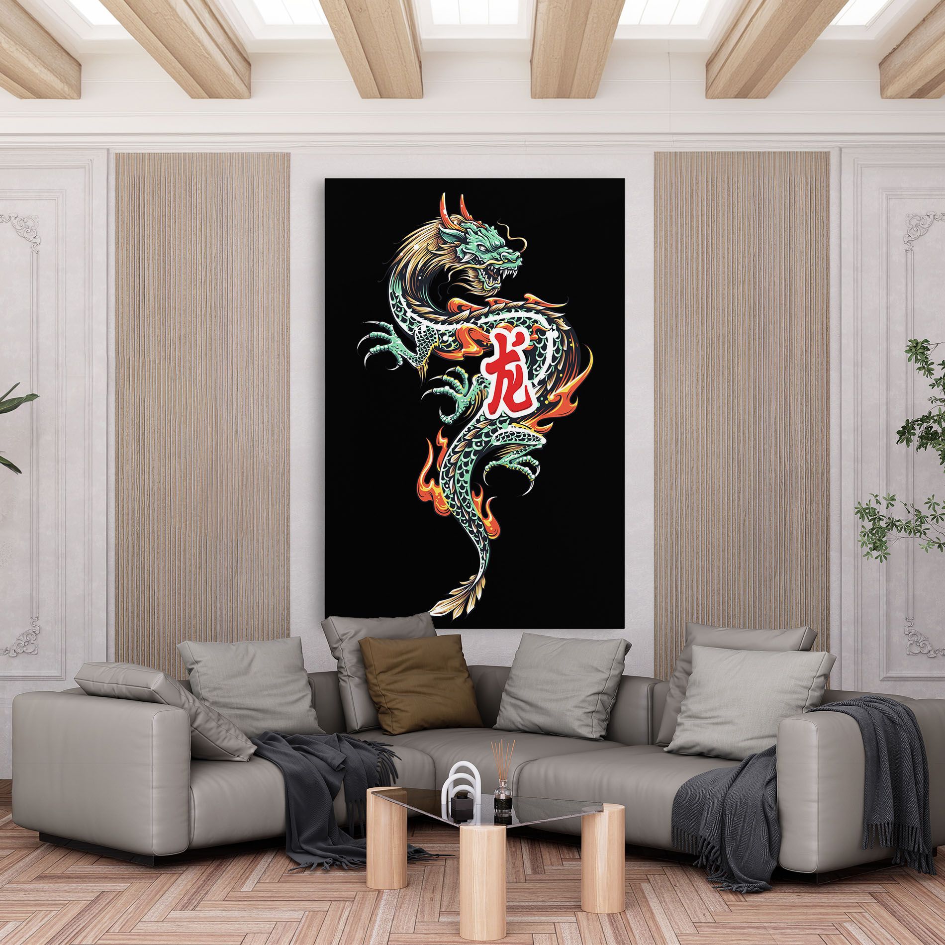 Green Fire Dragon mockup 6