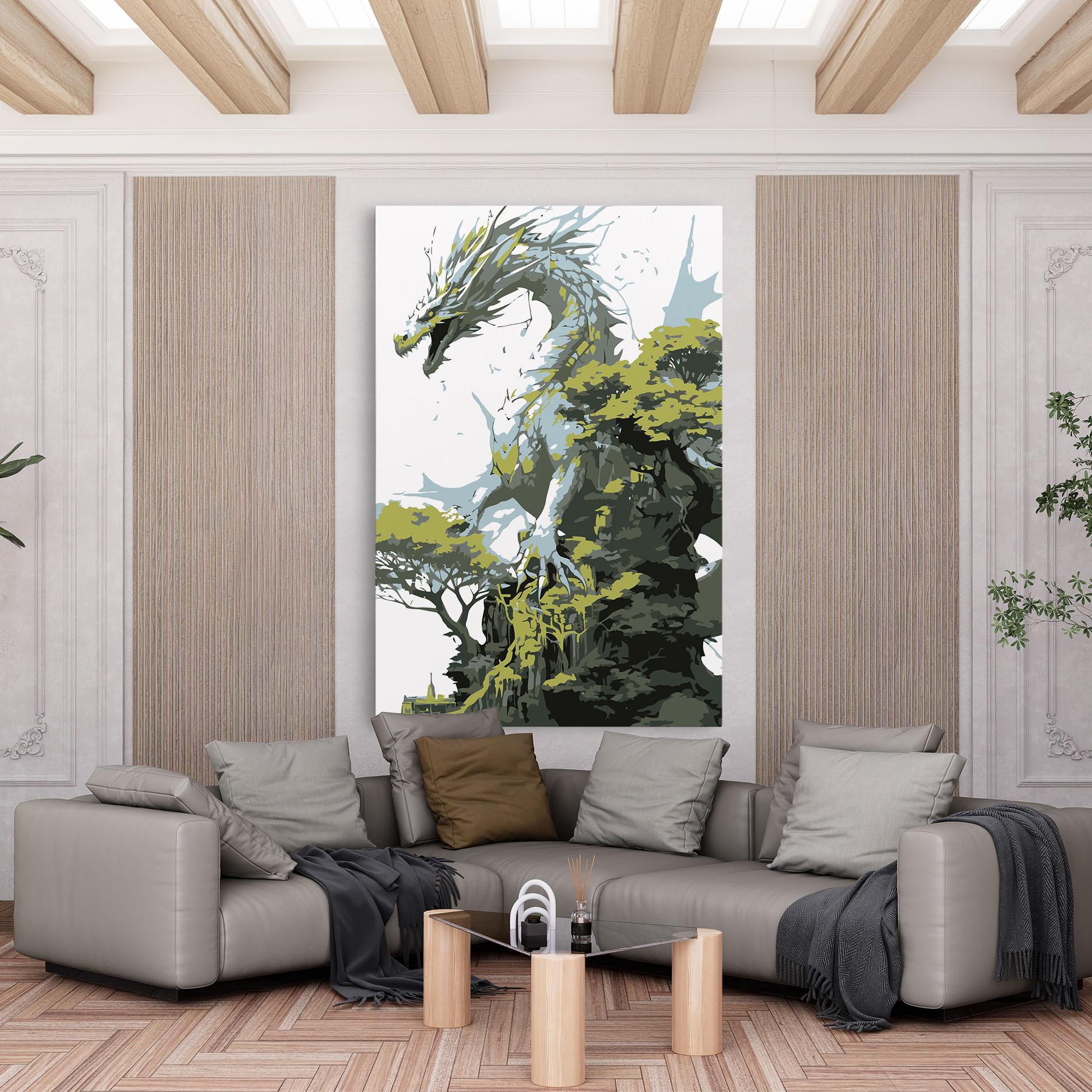 Vászonkép Grey Nature Dragon mockup 6