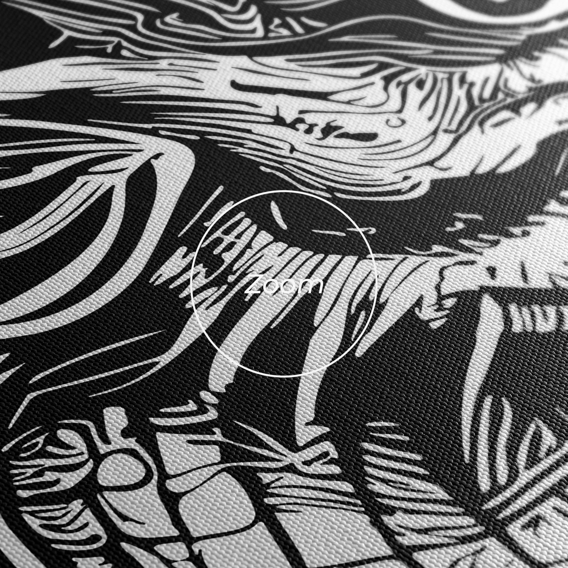 Vászonkép Black Line Dragon mockup 3