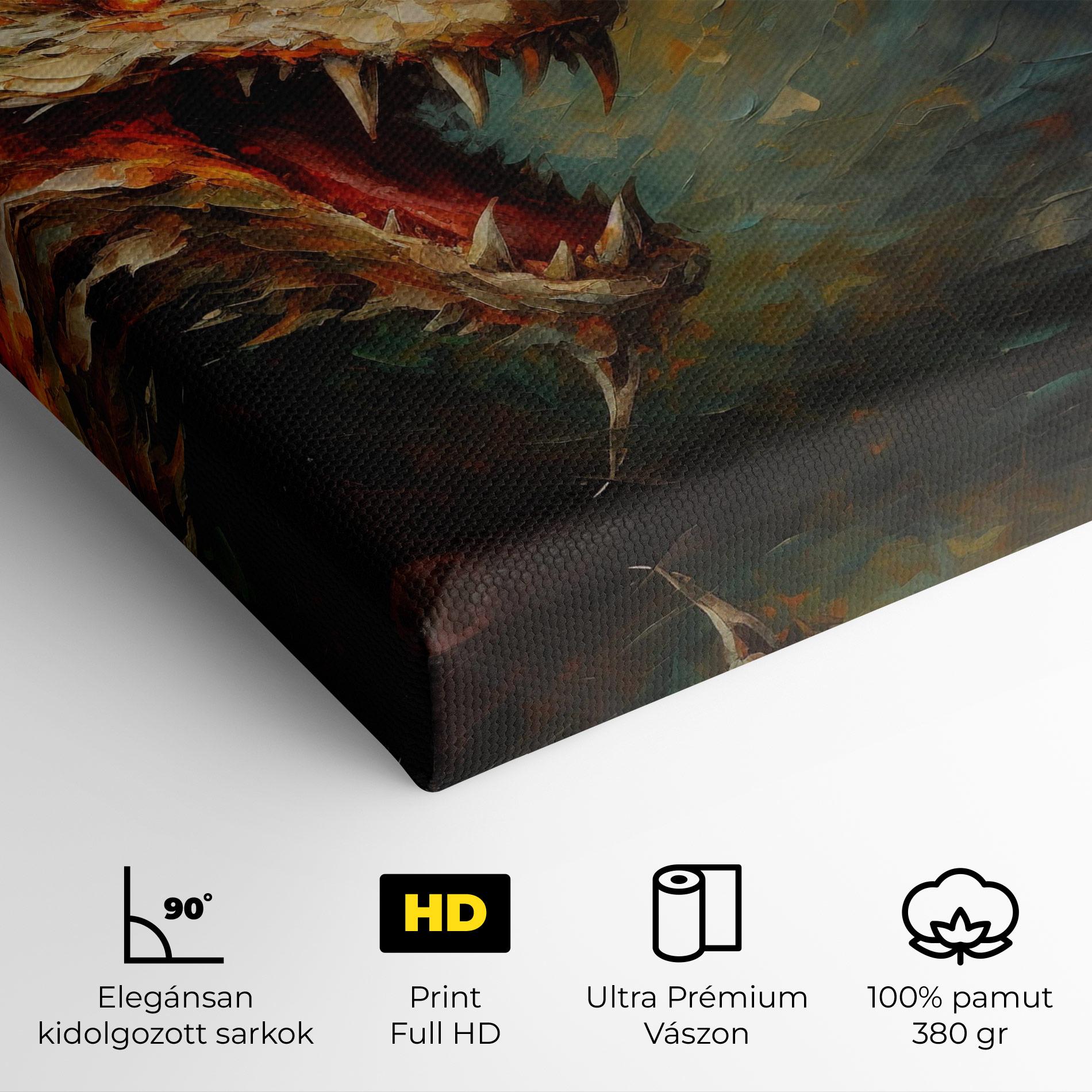 Vászonkép Angry Dragon Painting mockup 4