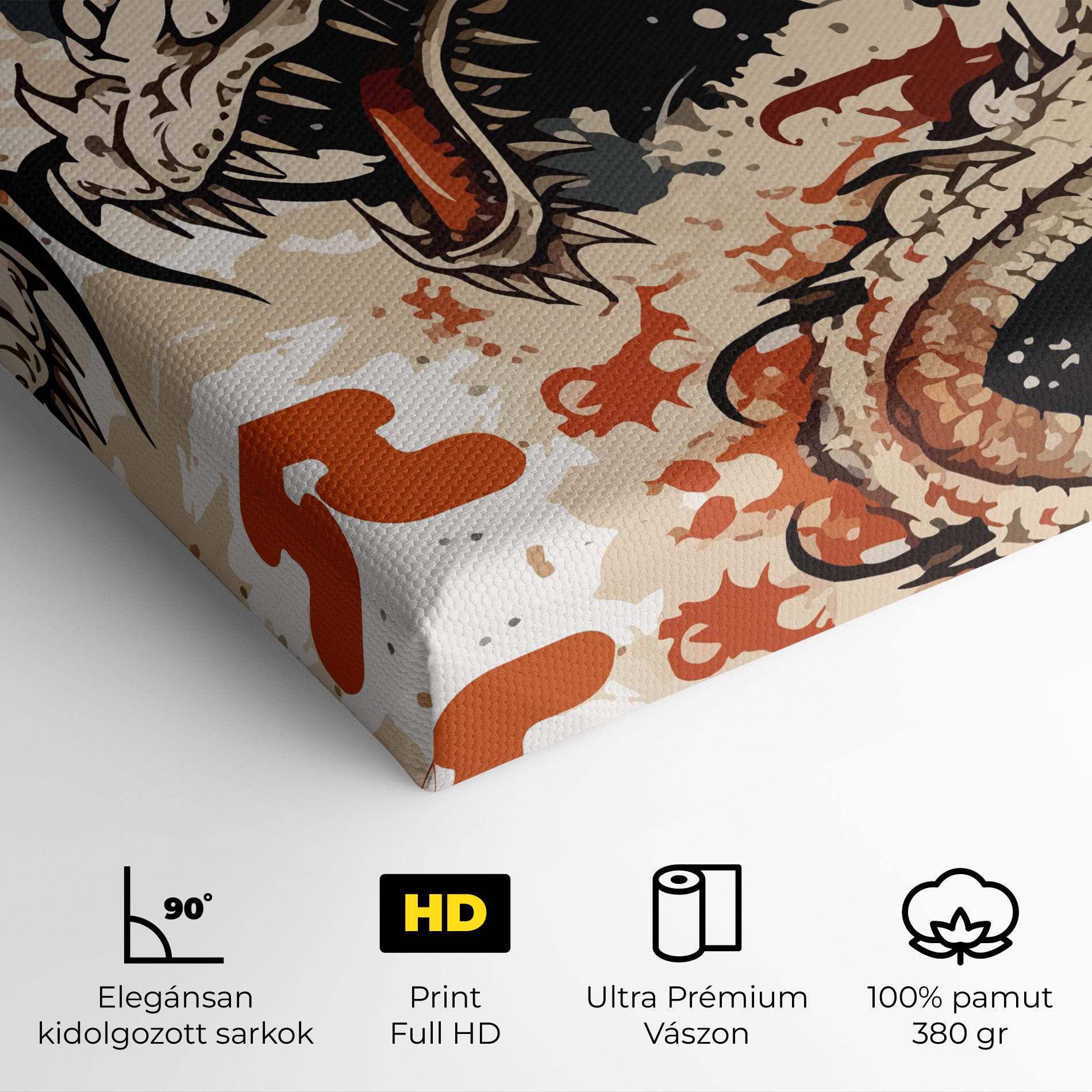 Vászonkép Cream Dragon Art mockup 4