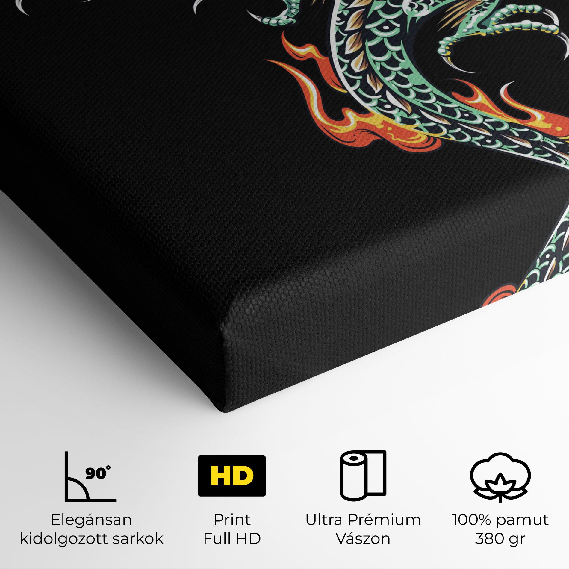 Vászonkép Green Fire Dragon mockup 4