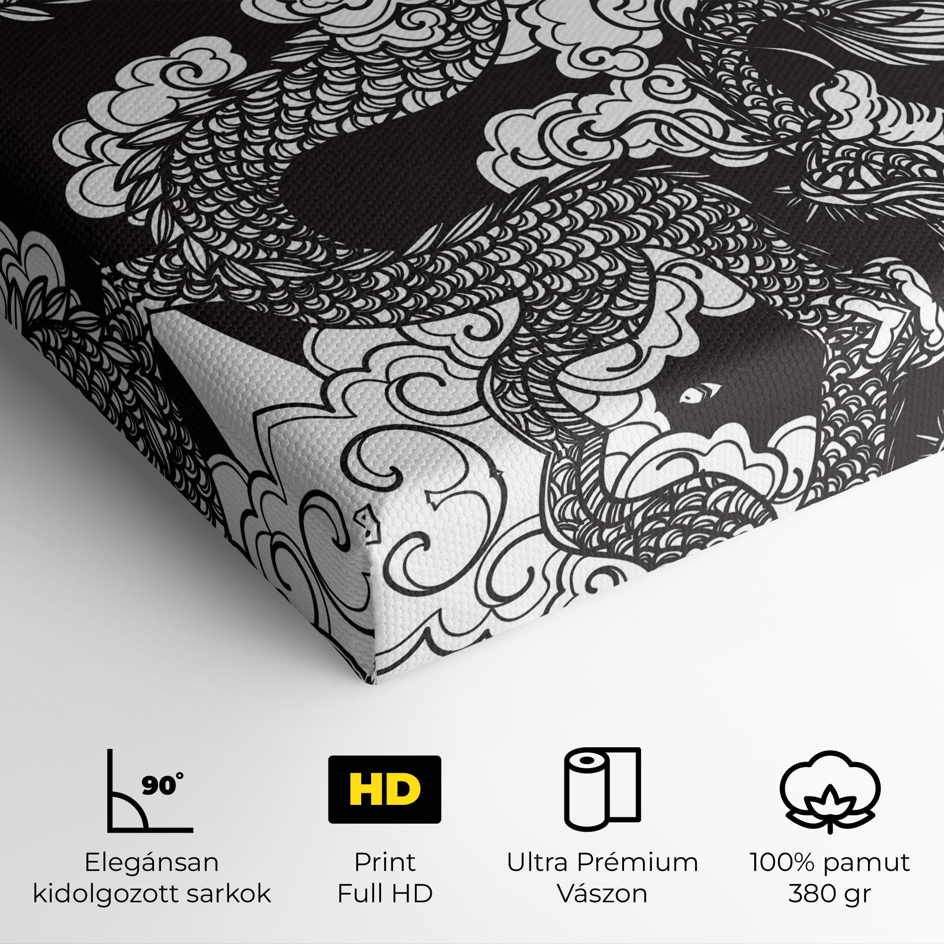 Vászonkép Grey Moon Dragon mockup 4