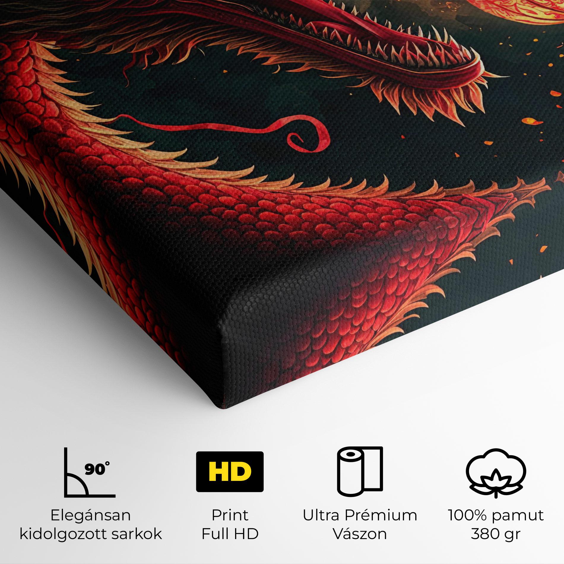 Vászonkép Red Fire Dragon mockup 4