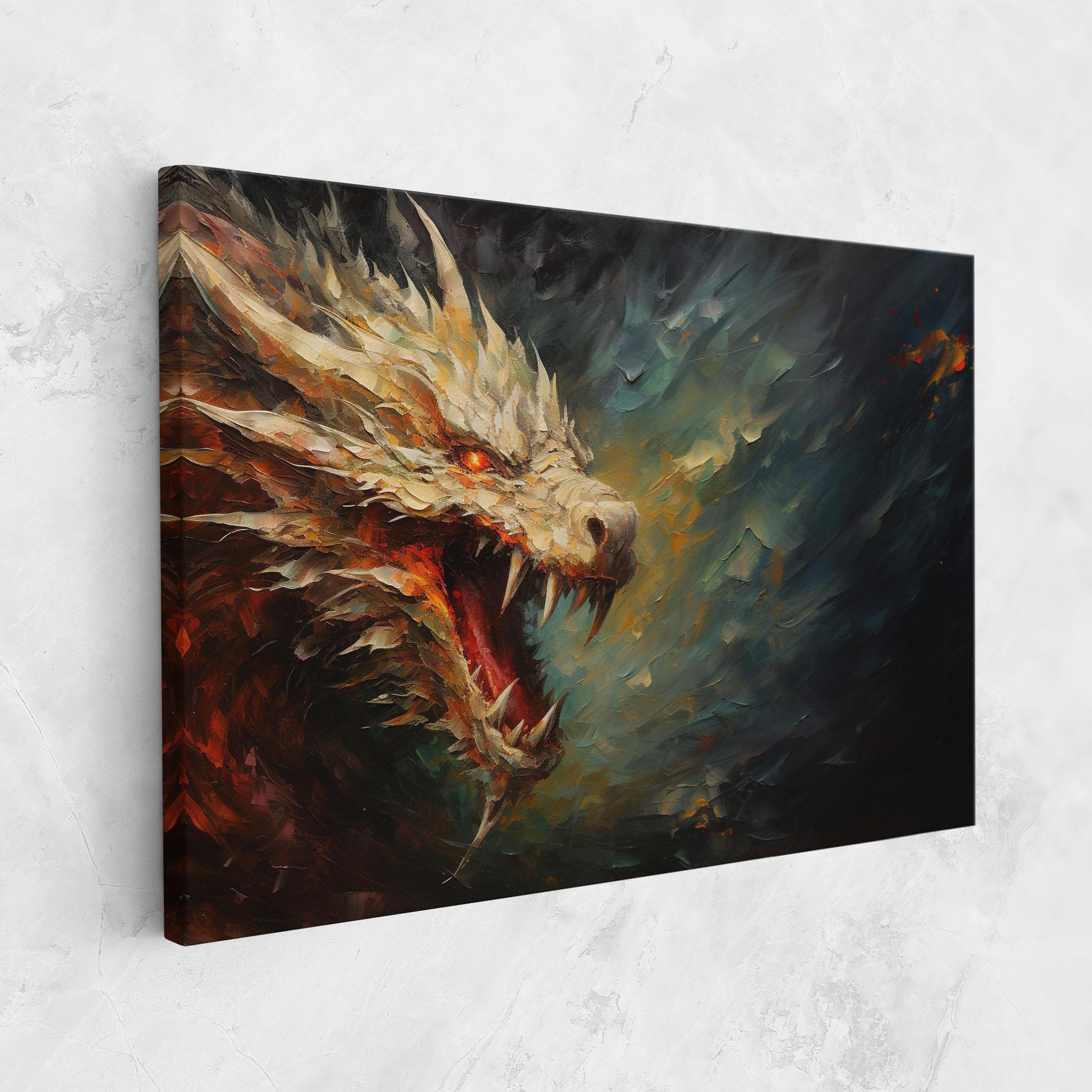 Vászonkép Angry Dragon Painting mockup 1