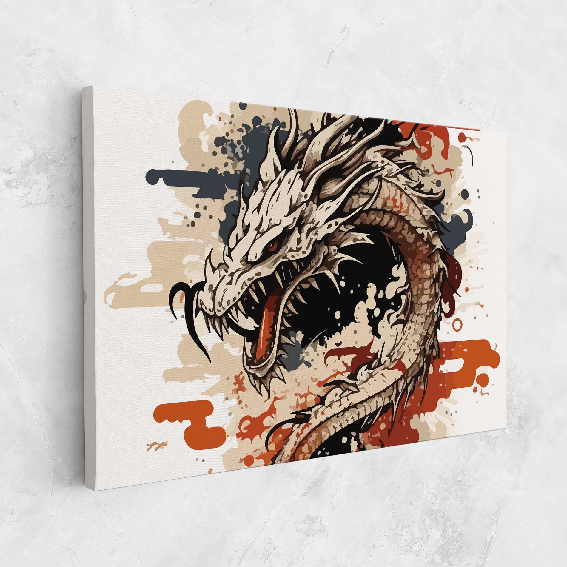 Vászonkép Cream Dragon Art mockup 1