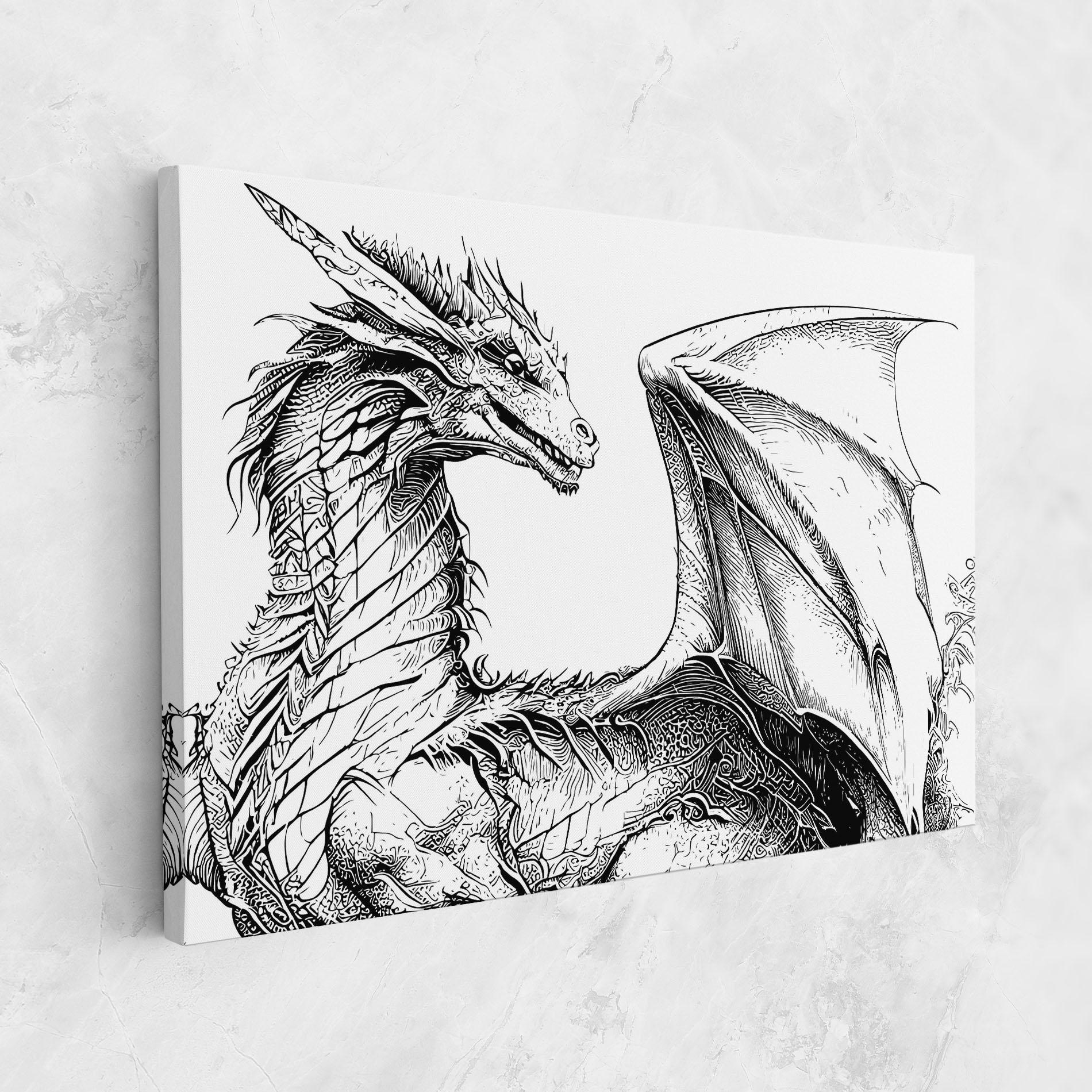 Vászonkép Dragon Sketch mockup 1