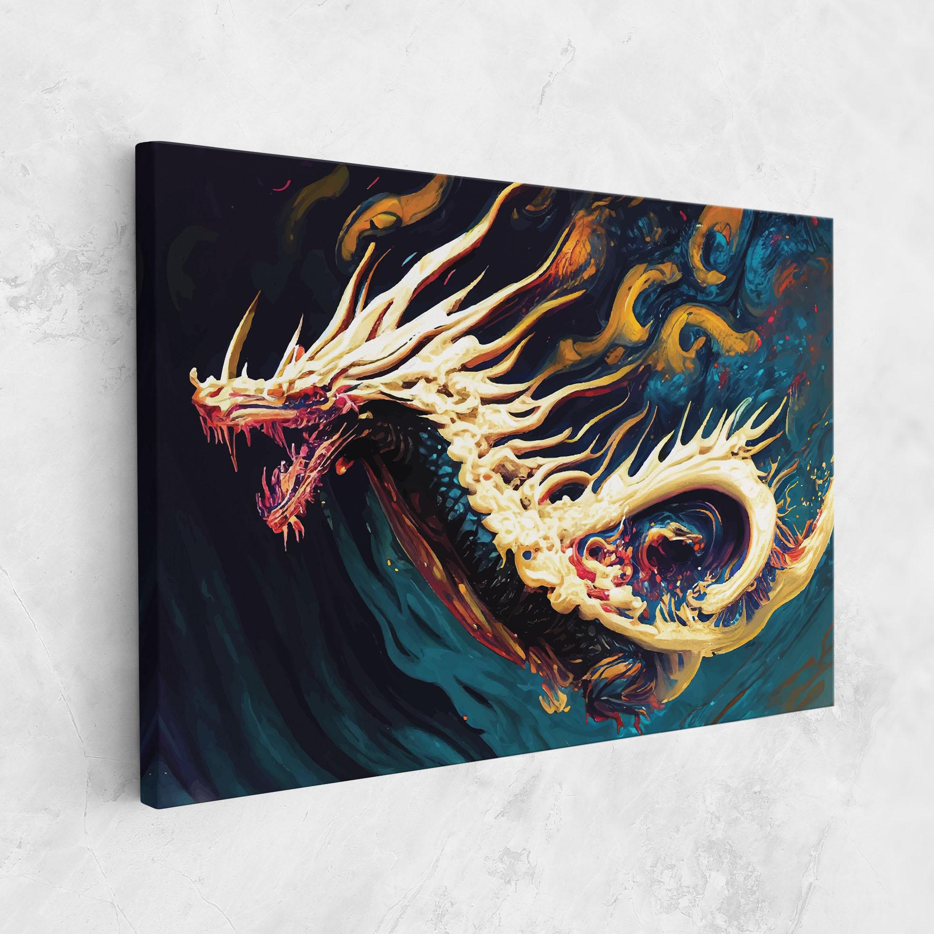 Vászonkép Flying Acrylic Dragon mockup 1