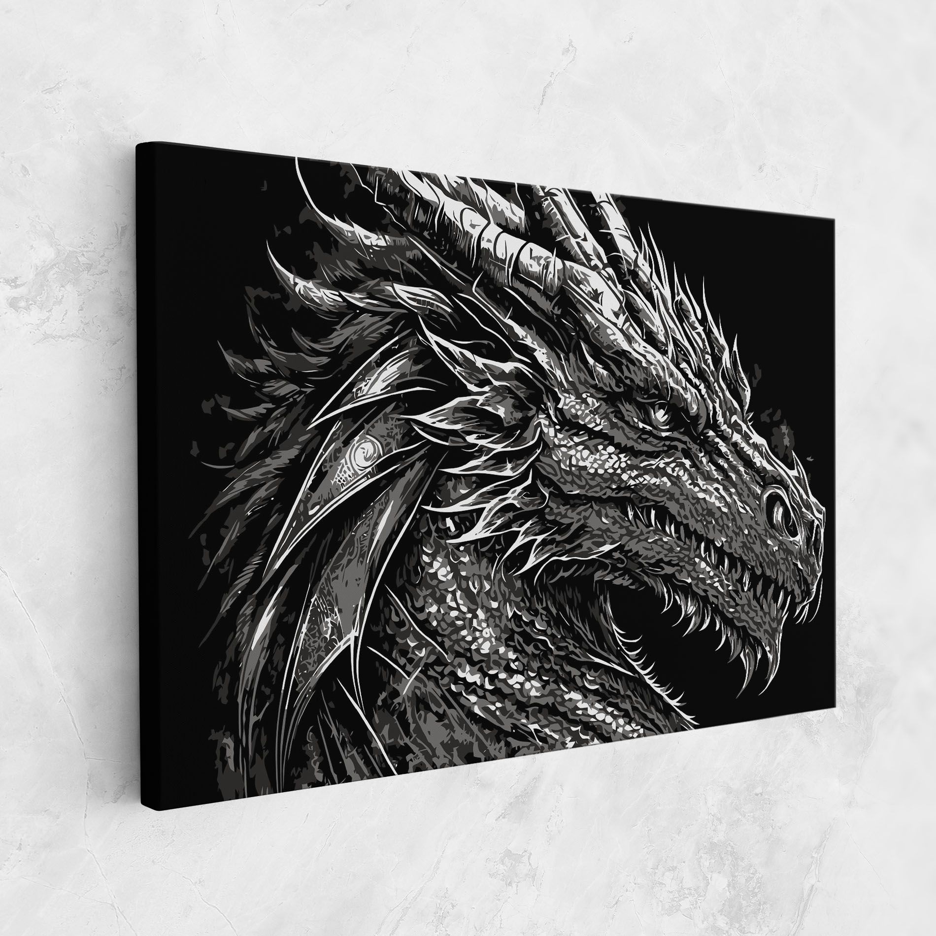 Grey White Dragon mockup 1
