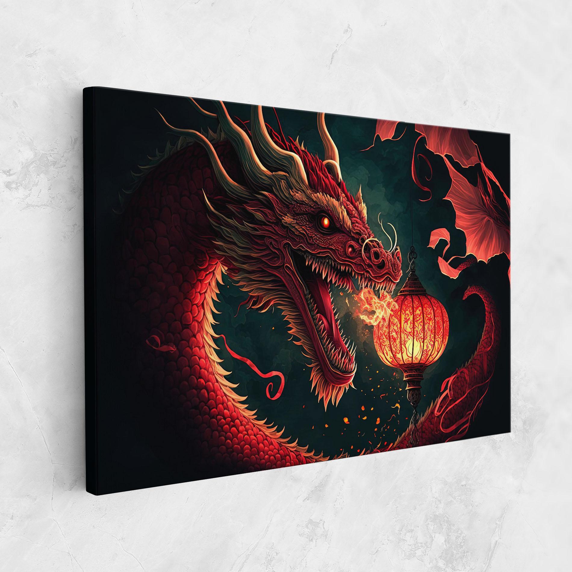 Vászonkép Red Fire Dragon mockup 1