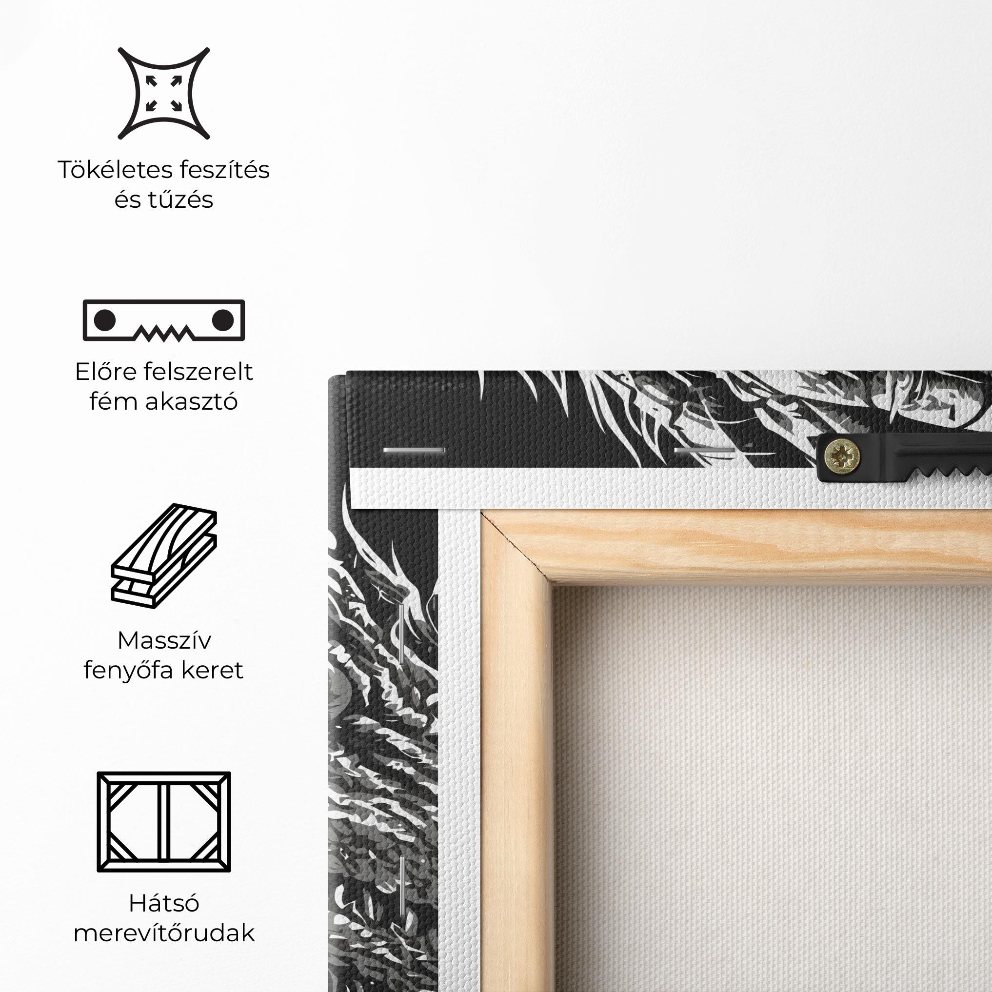Vászonkép Grey White Dragon mockup 5