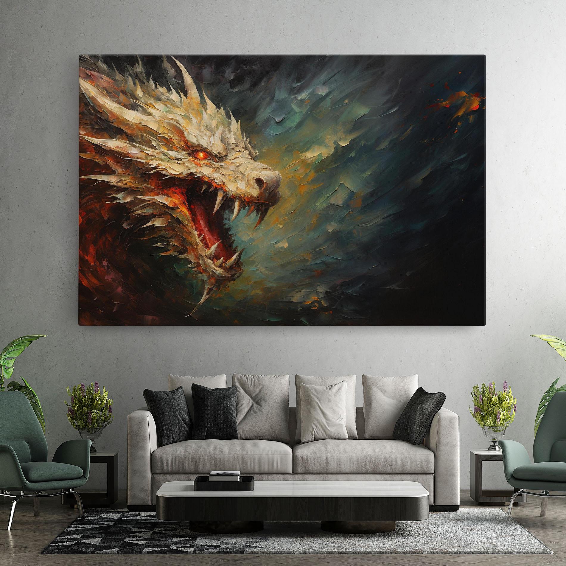Vászonkép Angry Dragon Painting mockup 7