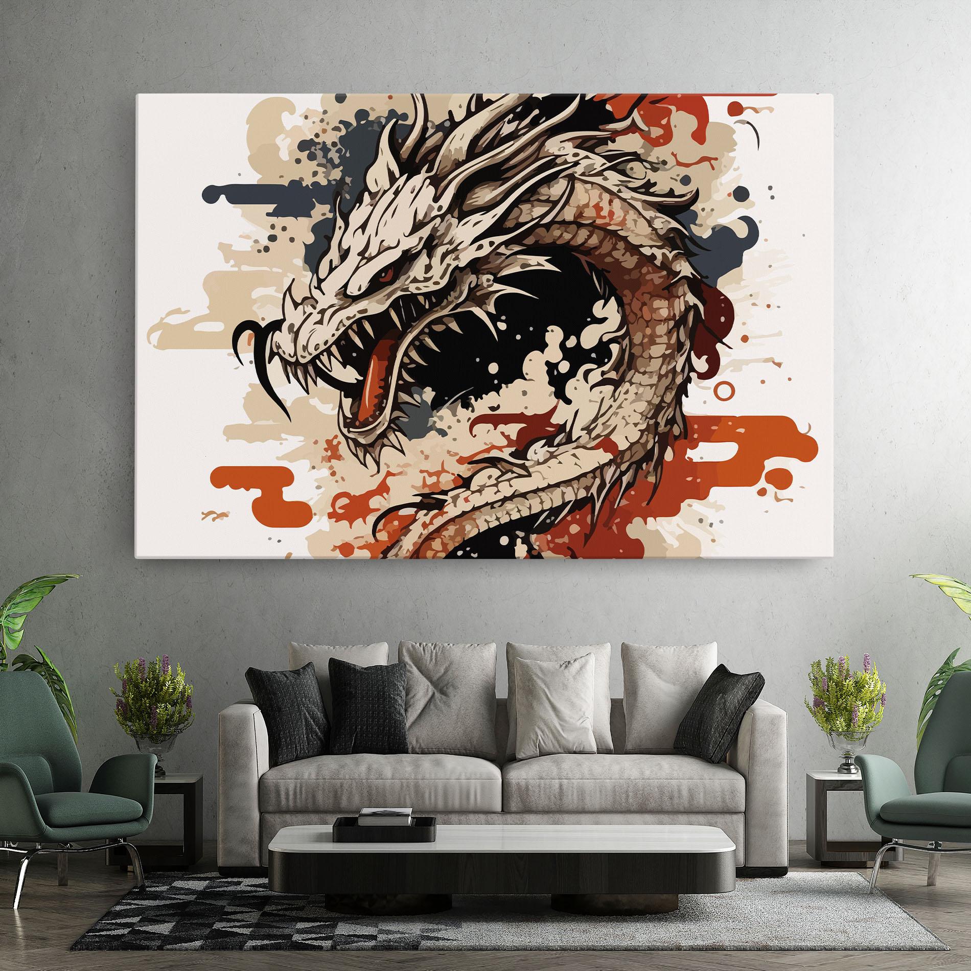 Vászonkép Cream Dragon Art mockup 7