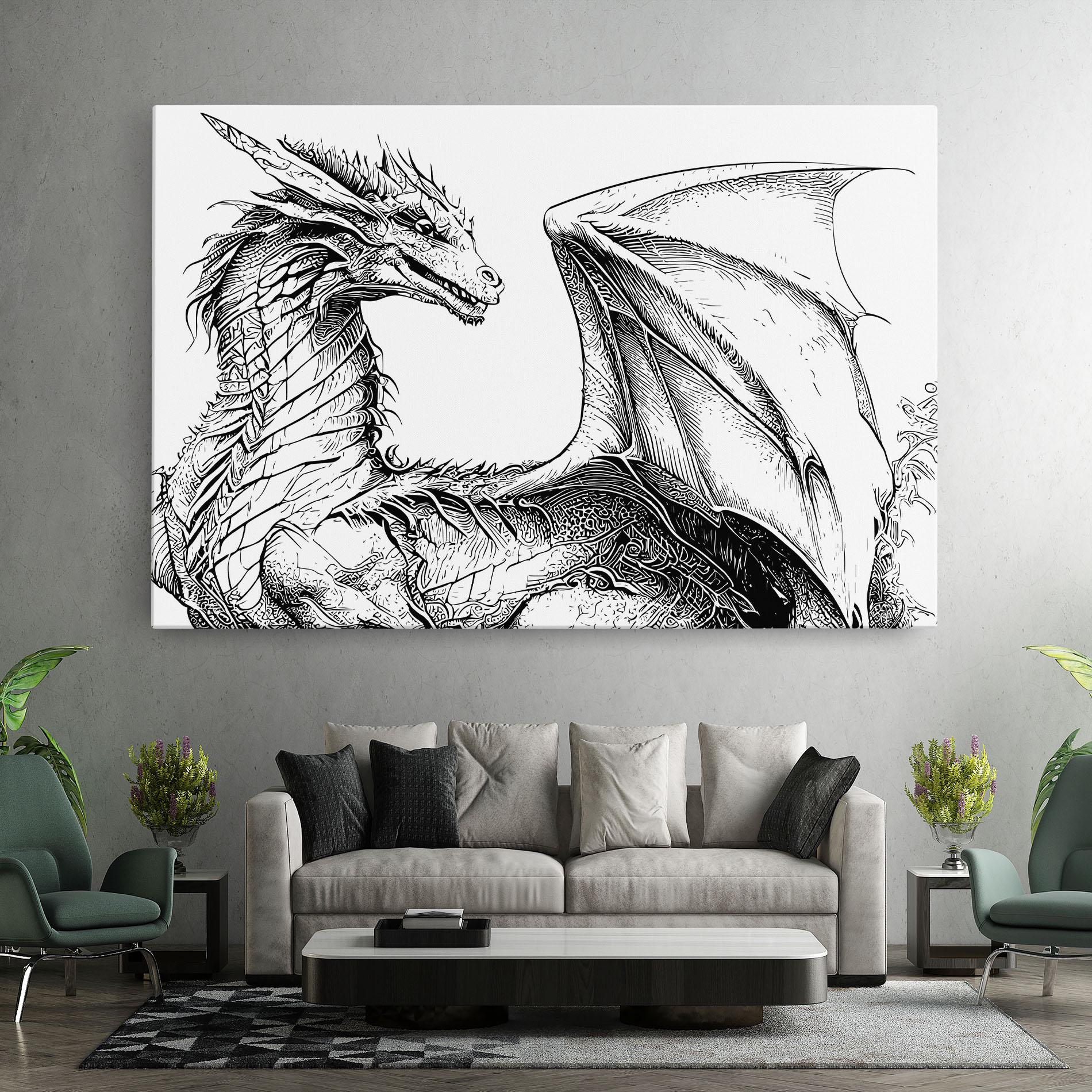 Vászonkép Dragon Sketch mockup 7