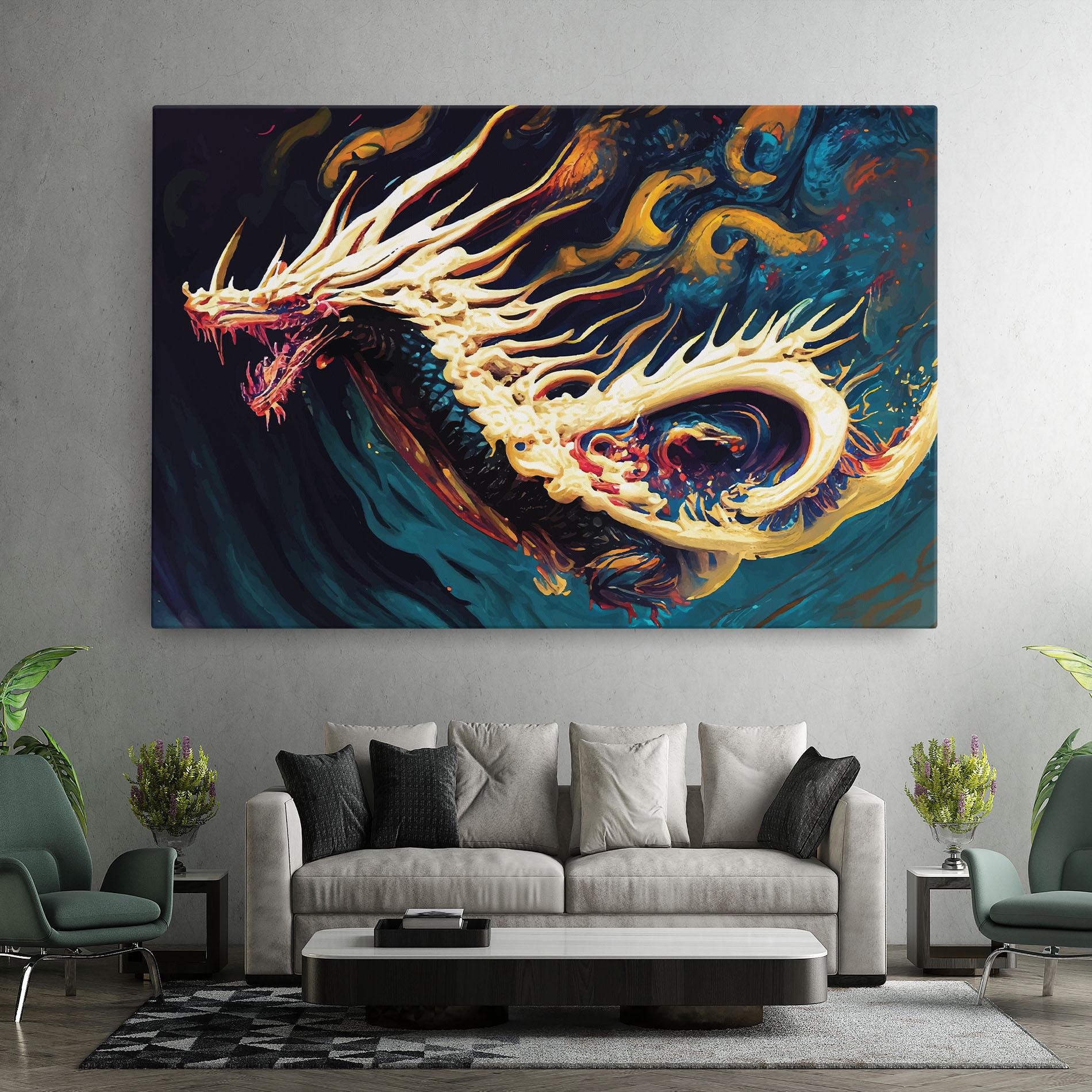 Vászonkép Flying Acrylic Dragon mockup 7