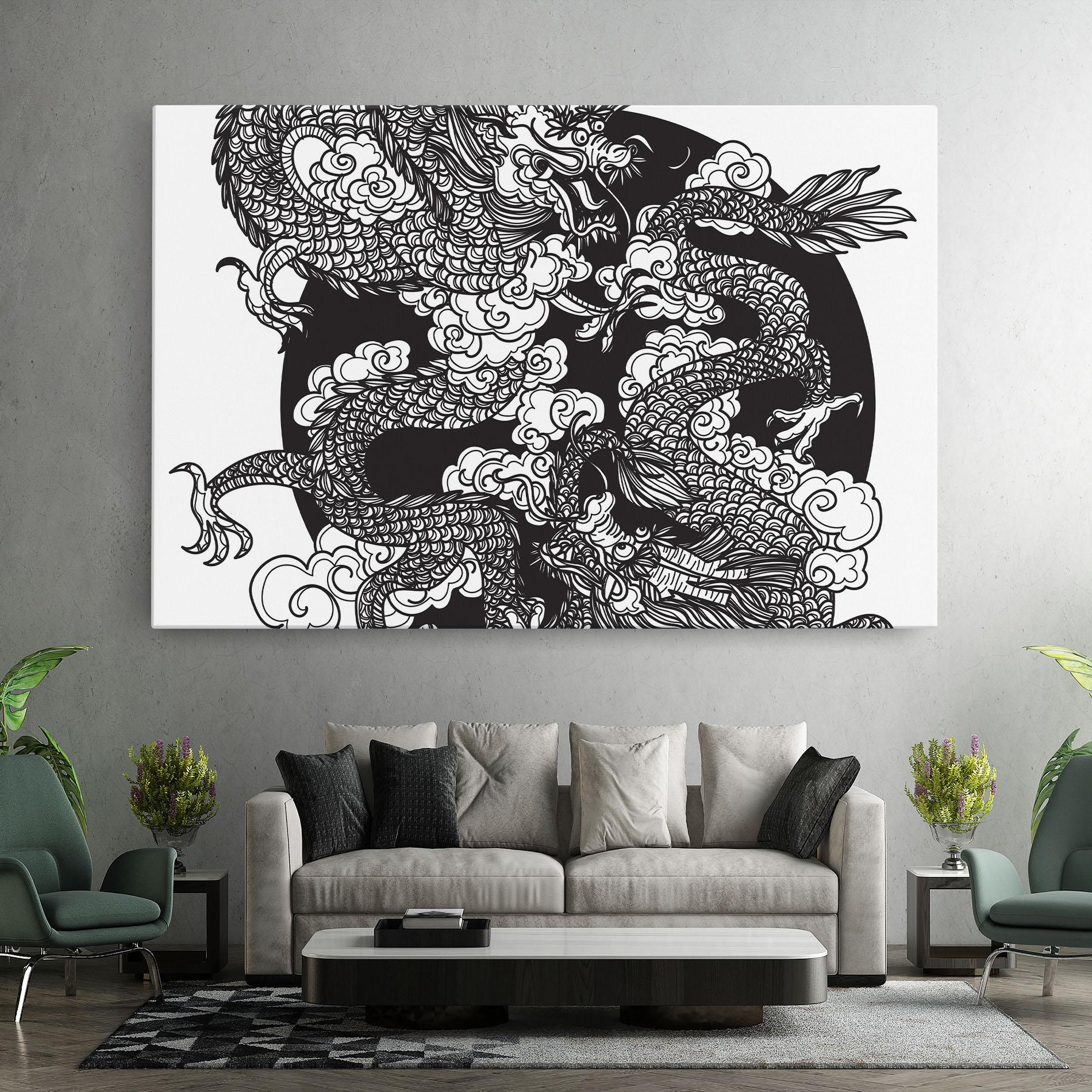 Vászonkép Grey Moon Dragon mockup 7