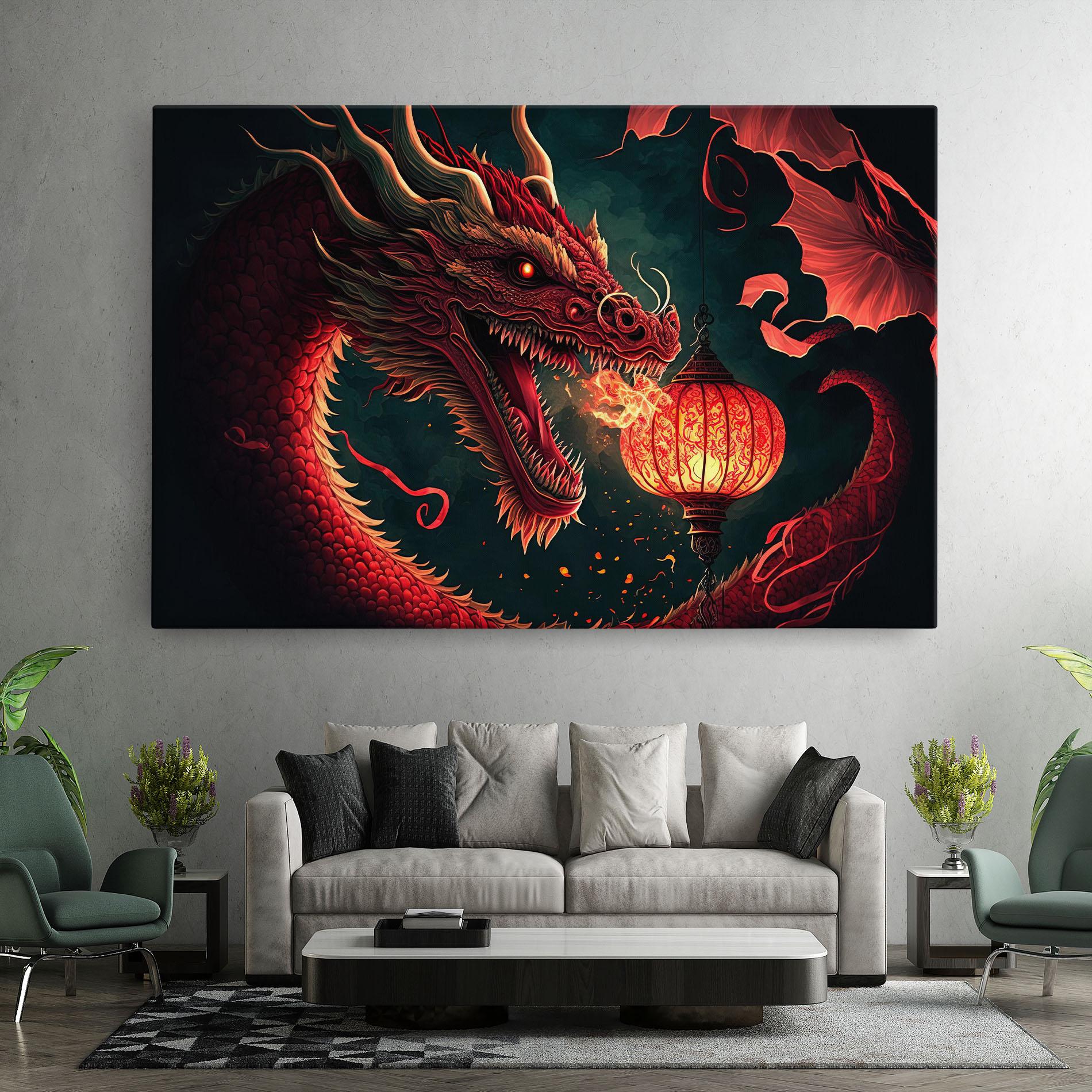 Vászonkép Red Fire Dragon mockup 7
