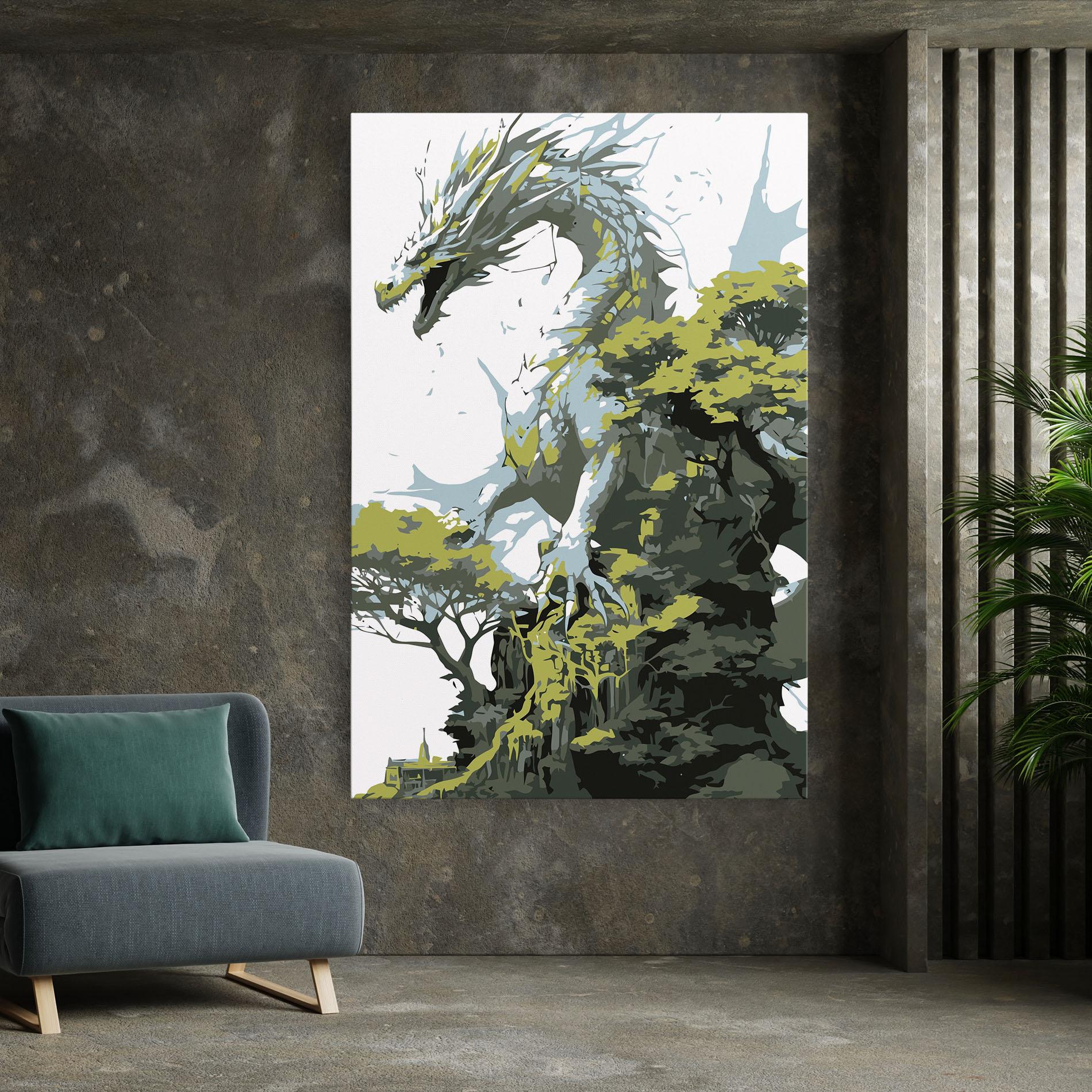 Vászonkép Grey Nature Dragon mockup 7