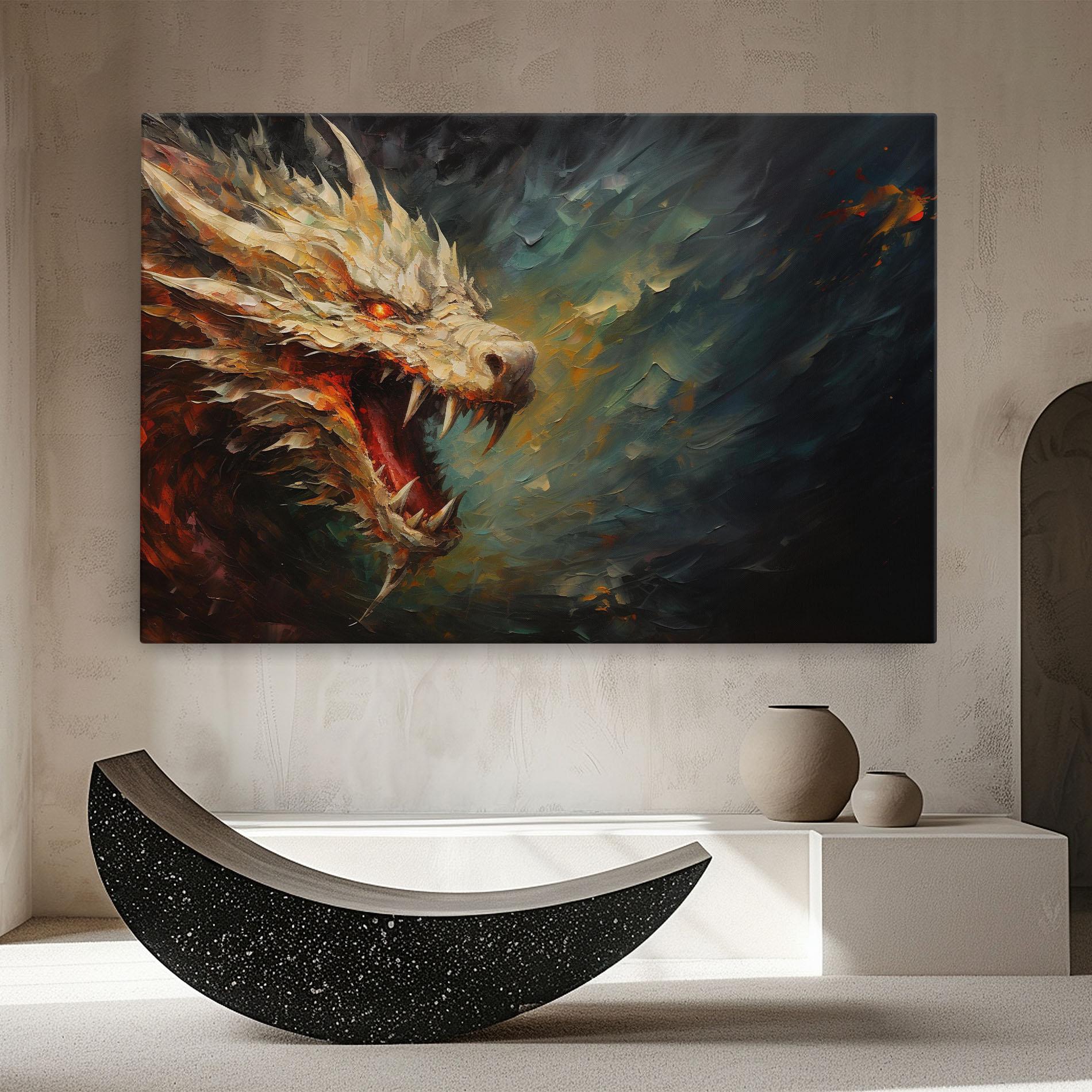 Vászonkép Angry Dragon Painting mockup 8