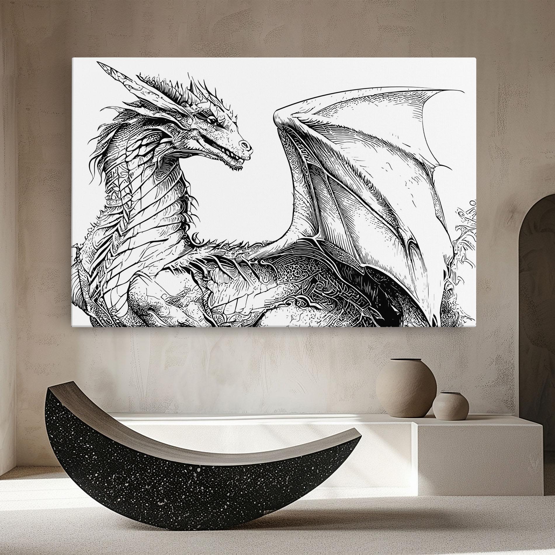 Vászonkép Dragon Sketch mockup 8