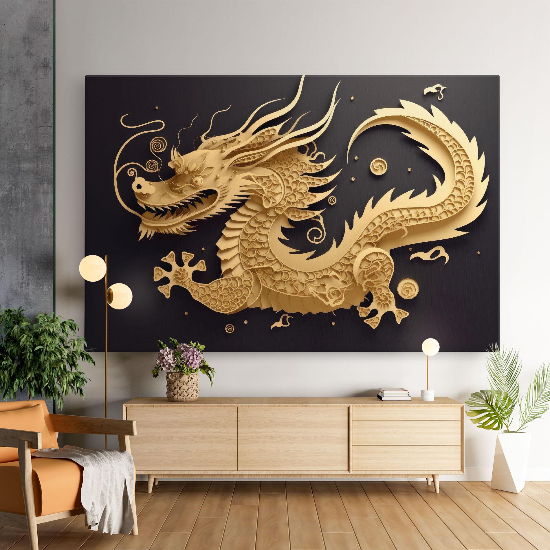 Vászonkép Dragon Zodiac Sign mockup 9