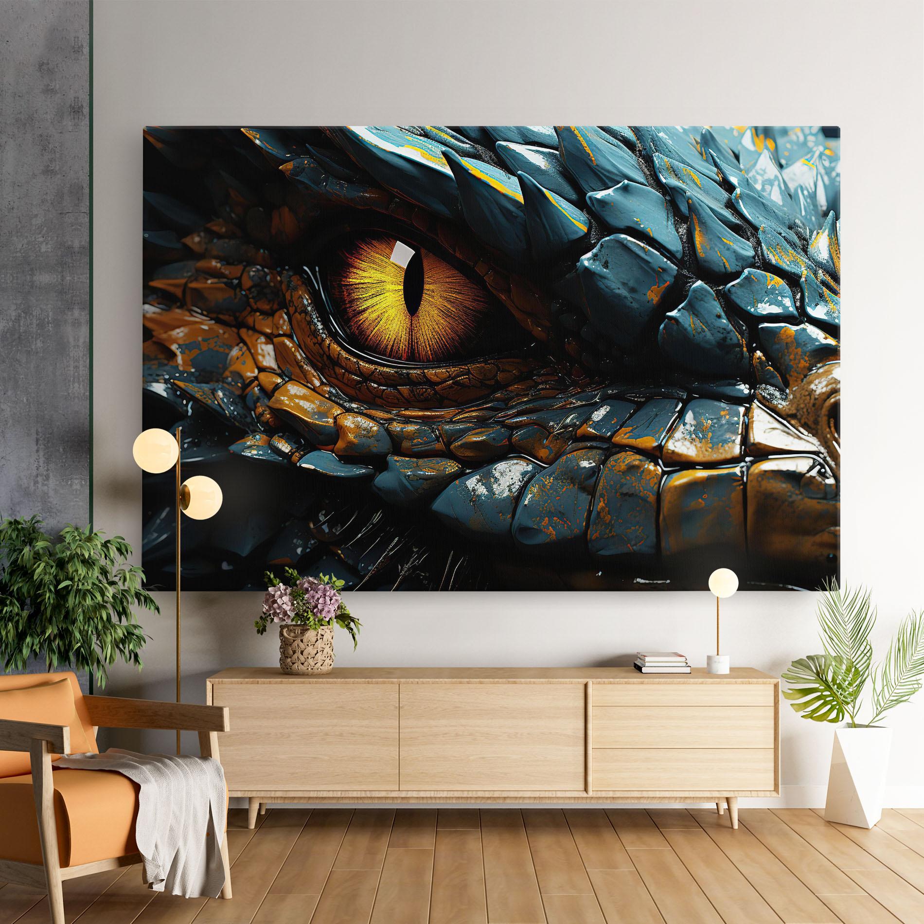 Vászonkép Yellow Dragon Eye mockup 9