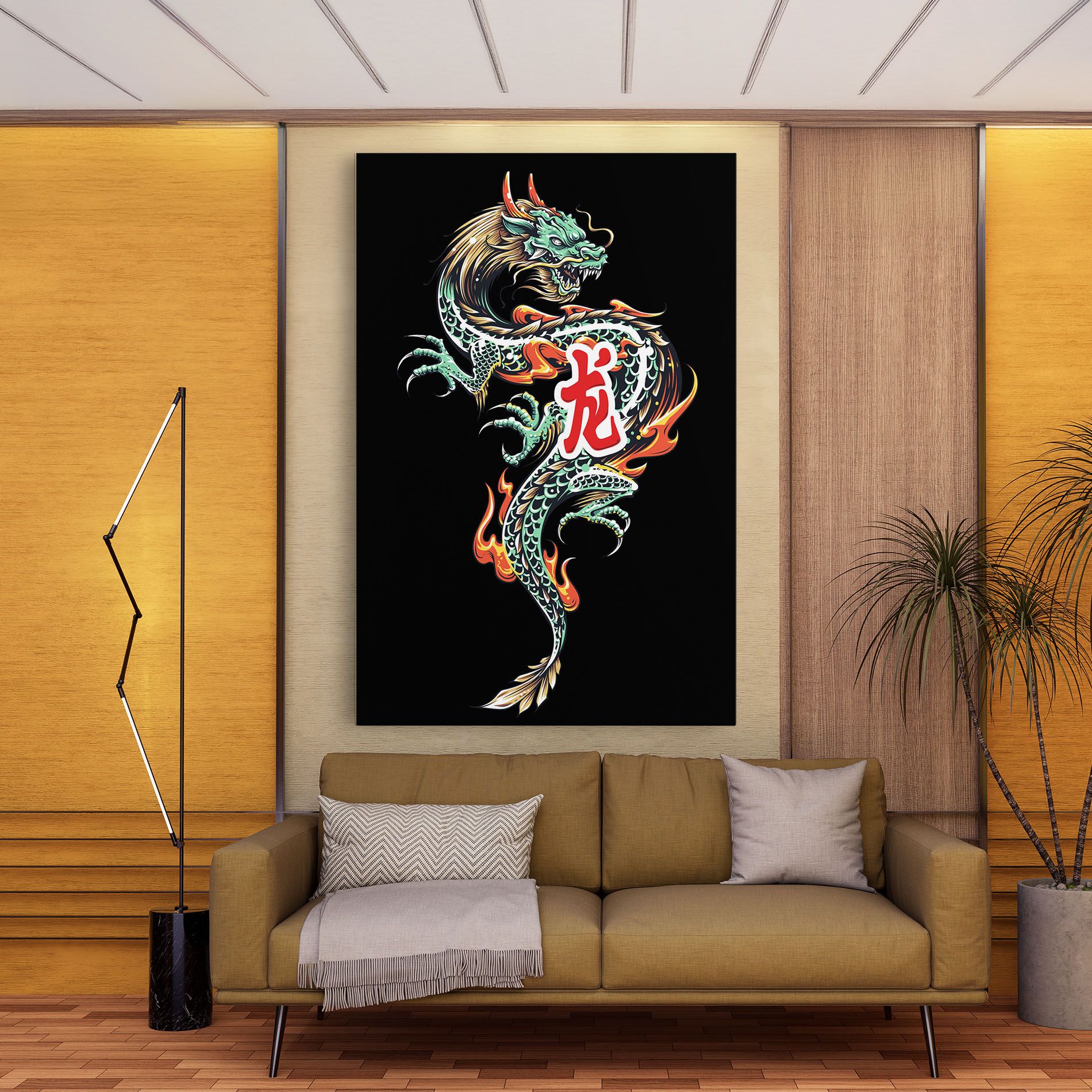 Green Fire Dragon mockup 9