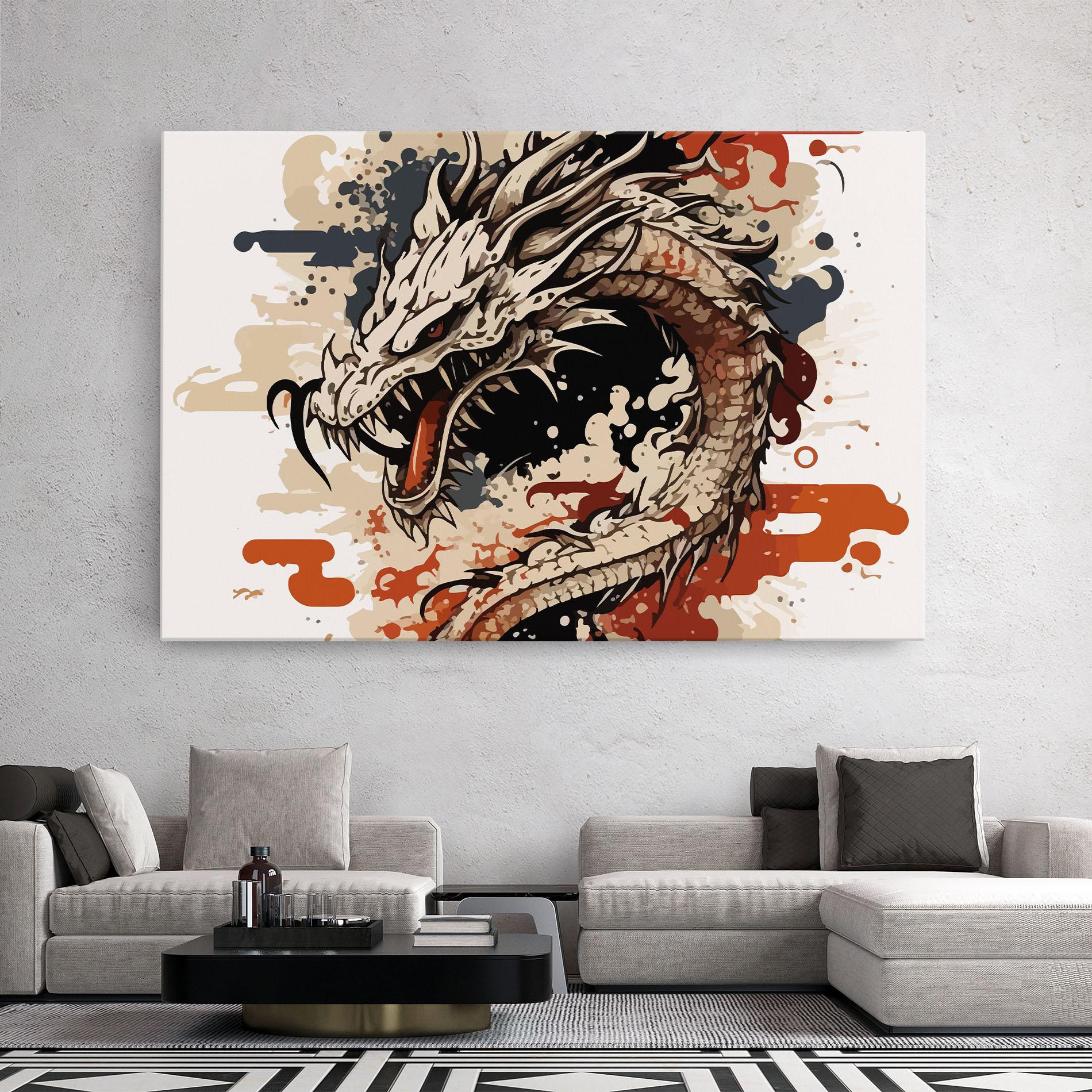Vászonkép Cream Dragon Art mockup 2