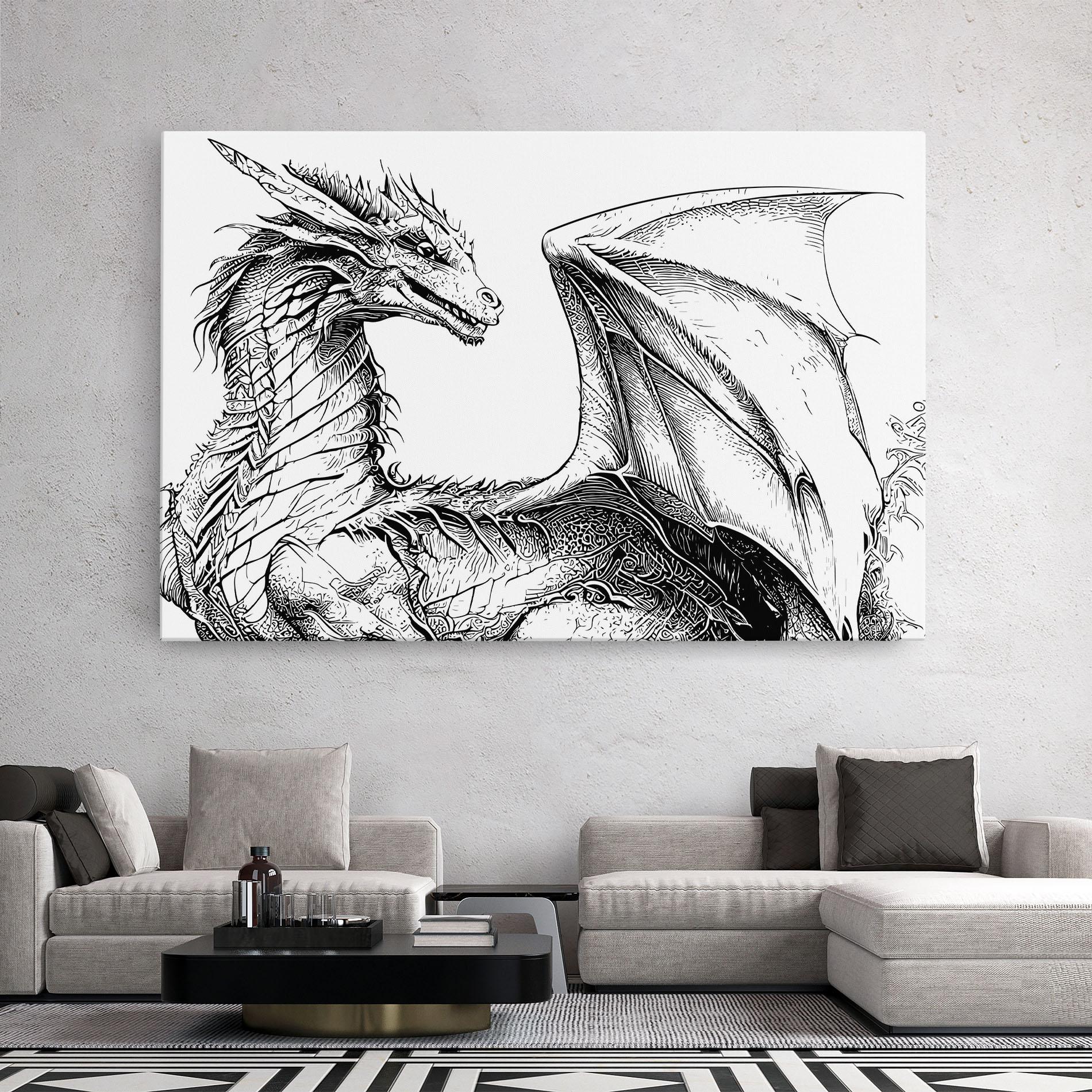 Vászonkép Dragon Sketch mockup 2
