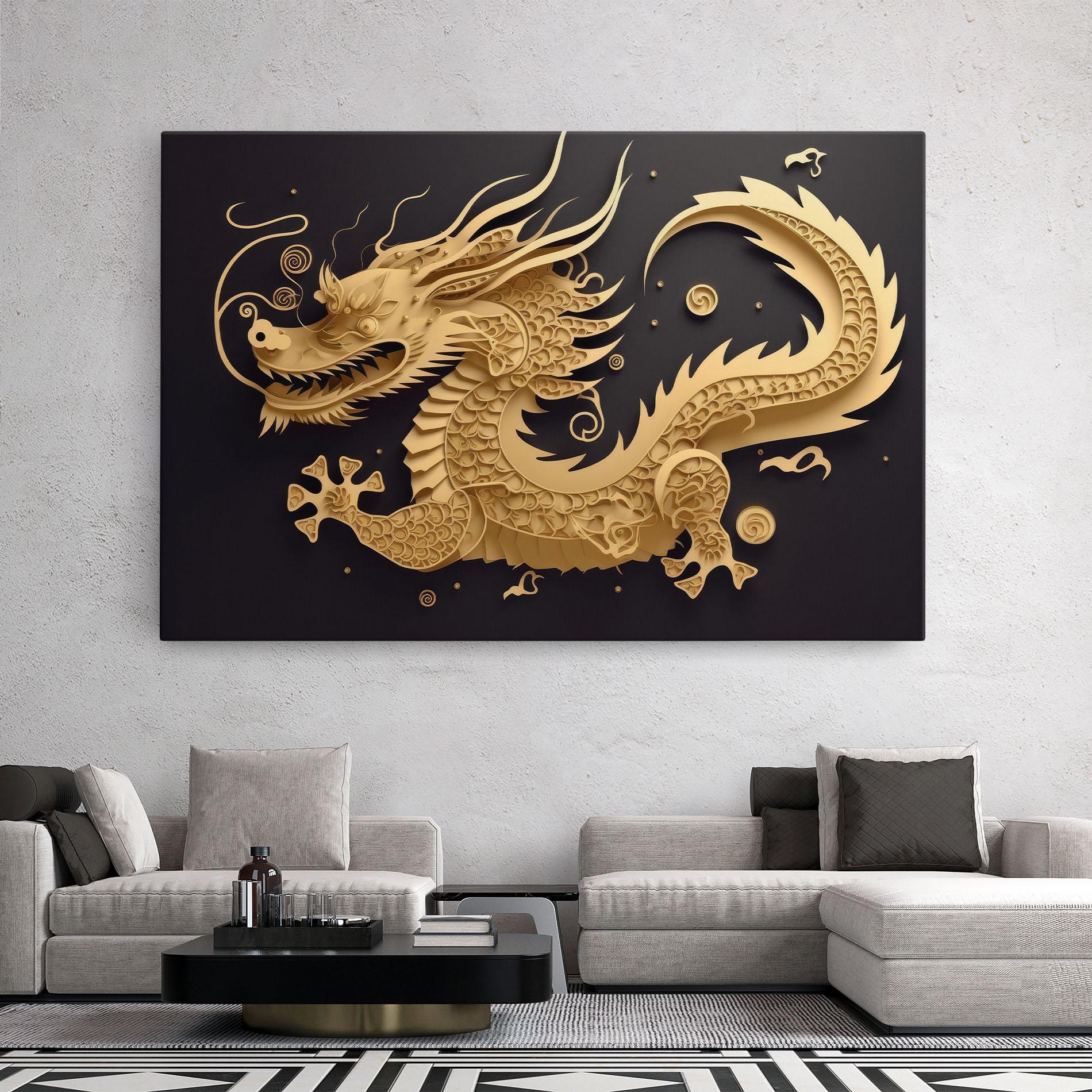 Vászonkép Dragon Zodiac Sign mockup 2