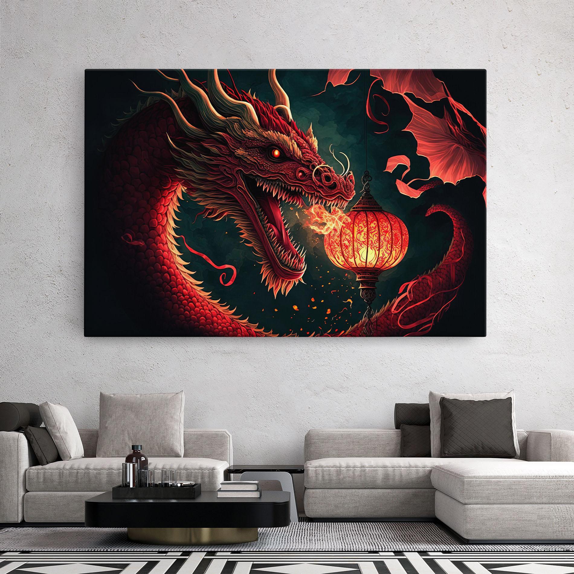Vászonkép Red Fire Dragon mockup 2