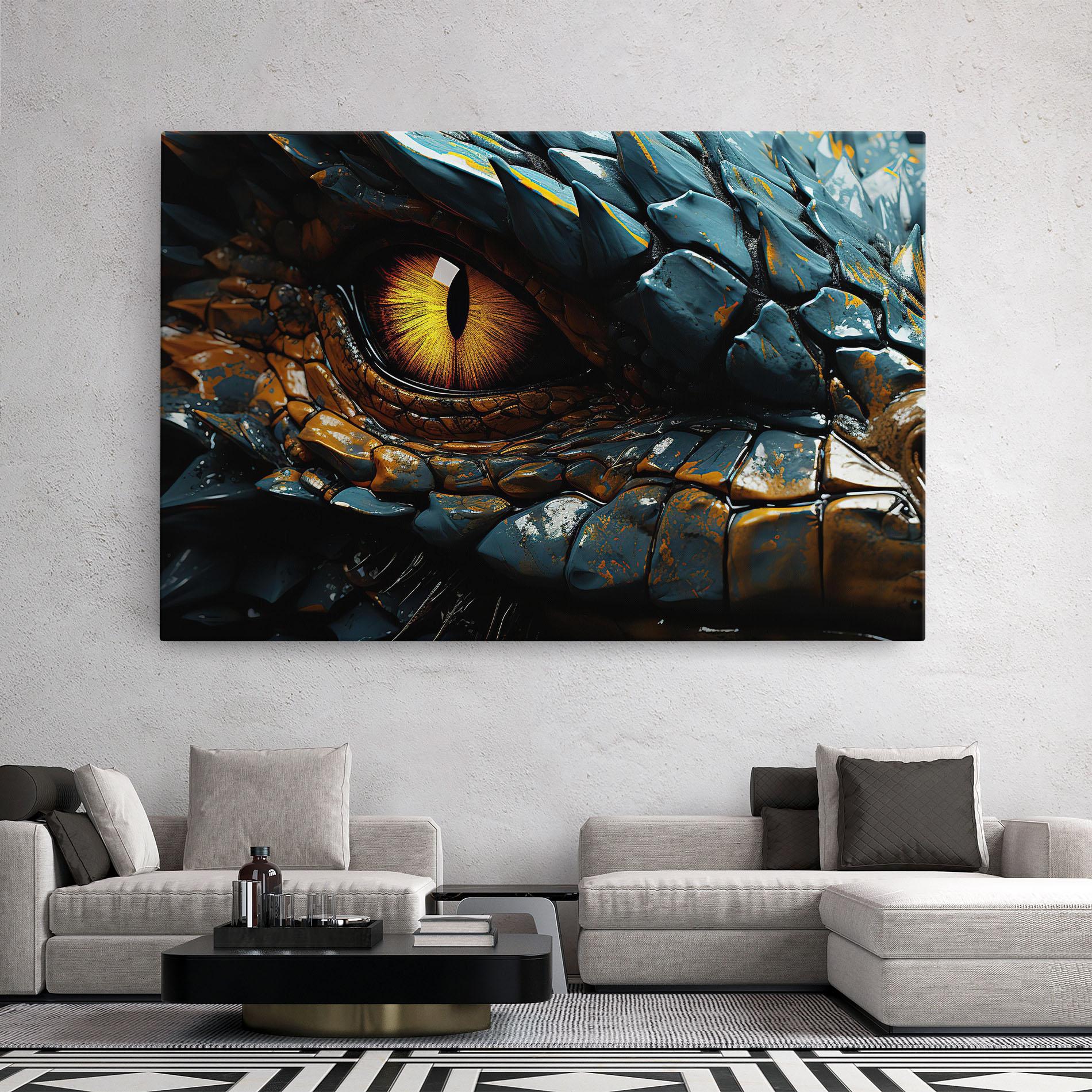 Vászonkép Yellow Dragon Eye mockup 2