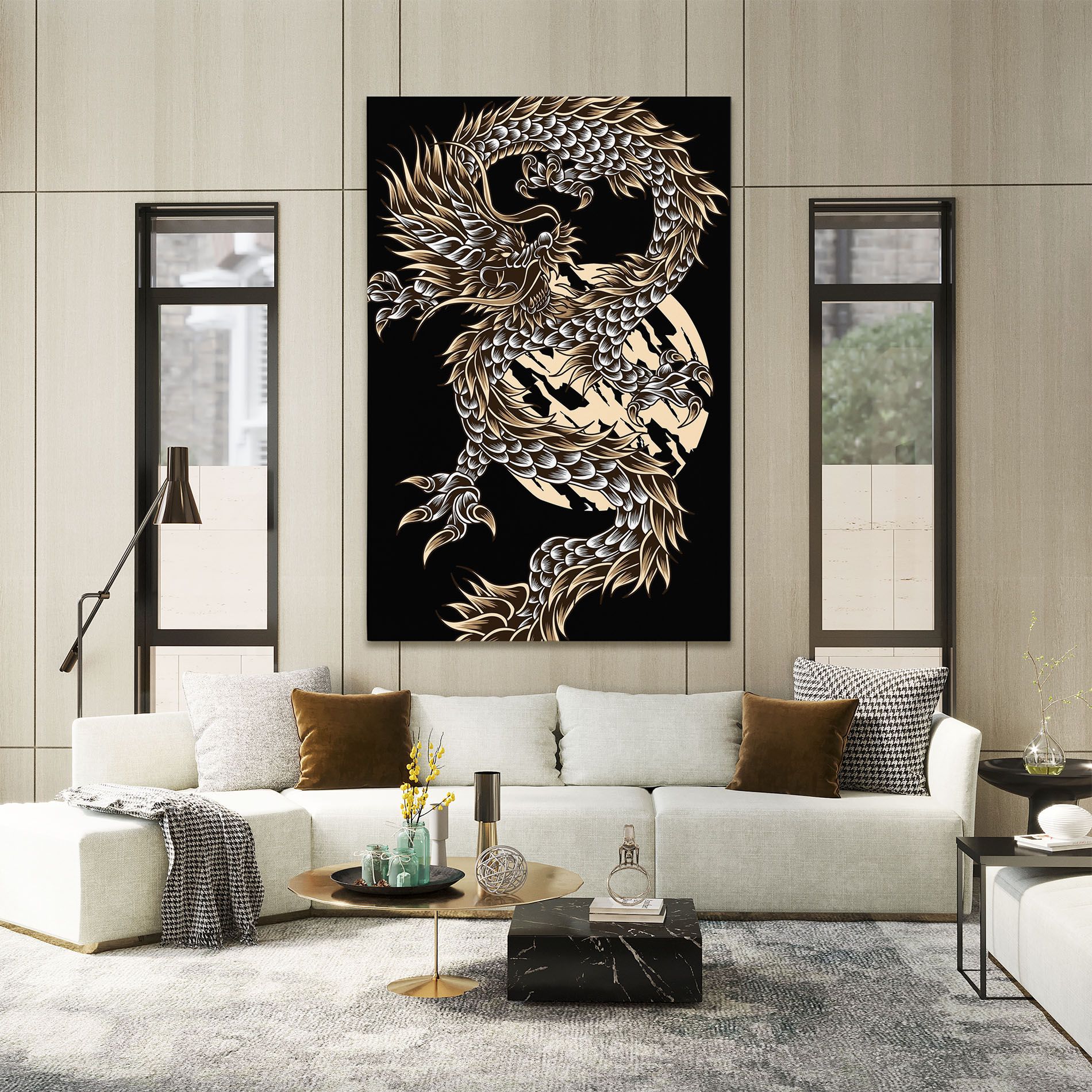 Cream Moon Dragon mockup 2