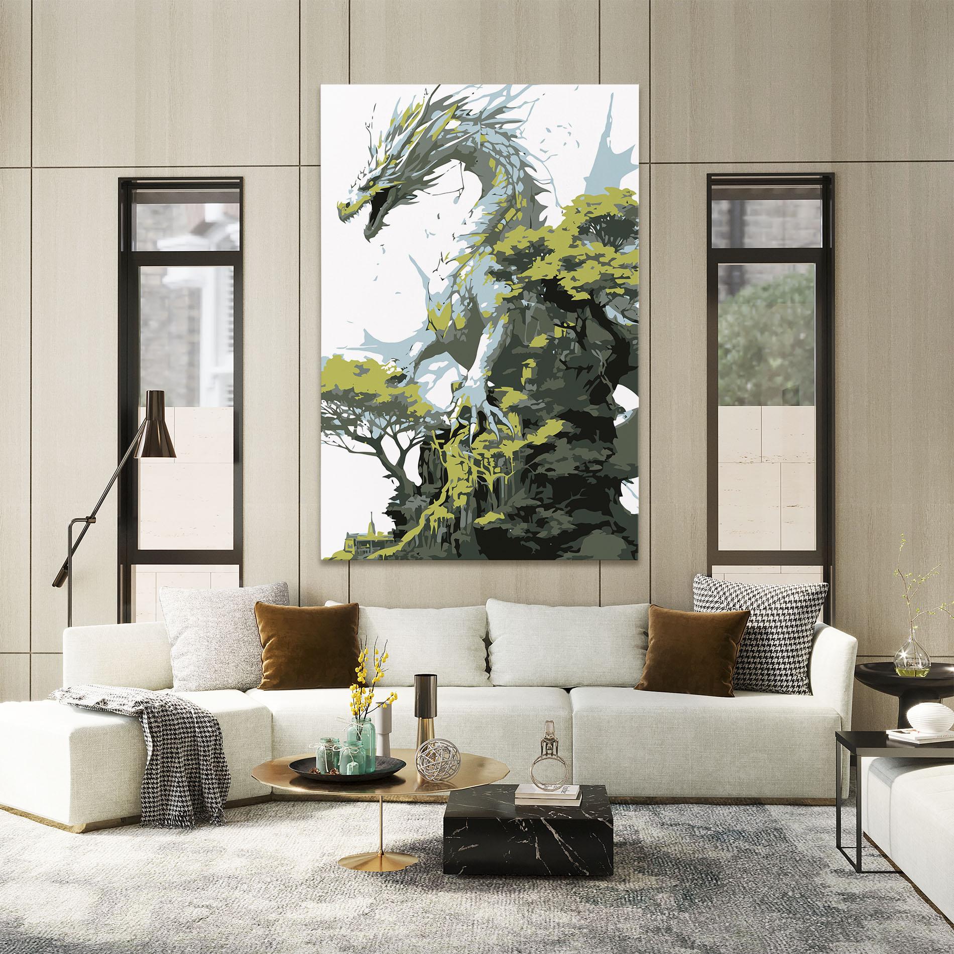 Vászonkép Grey Nature Dragon mockup 2