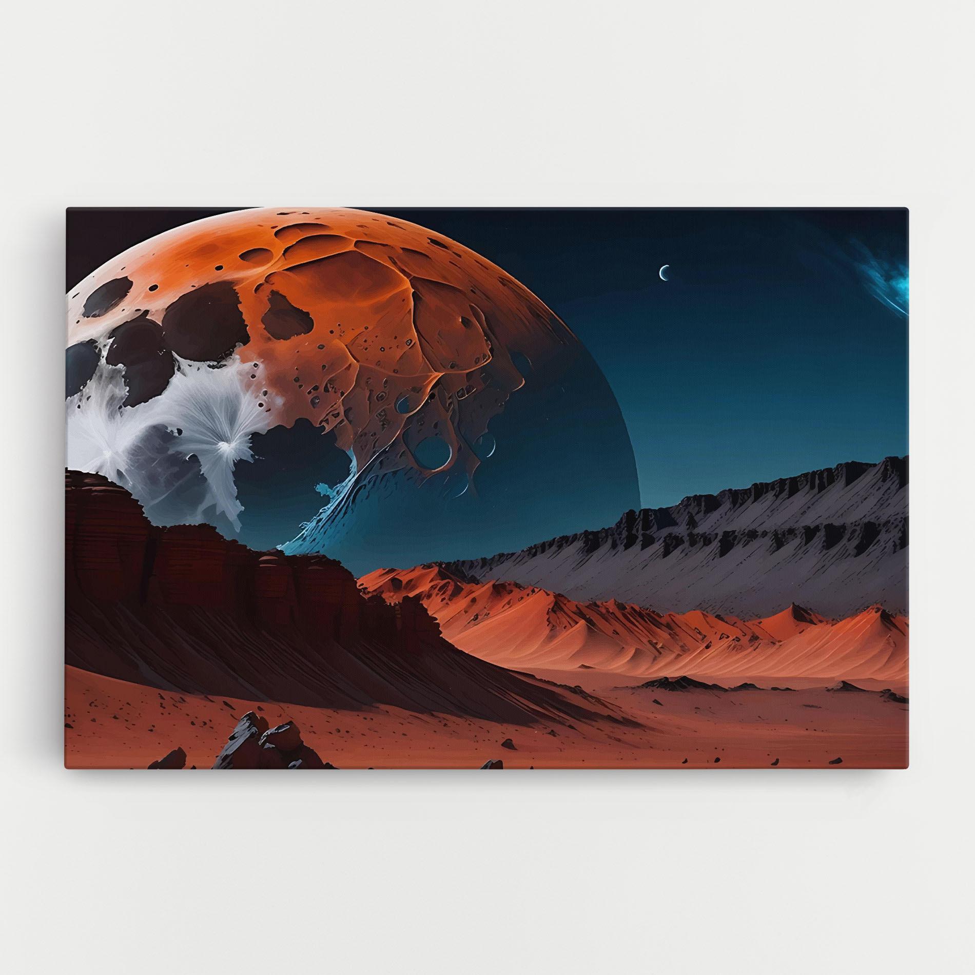 Vászonkép Grey Orange Moon Art mockup 0
