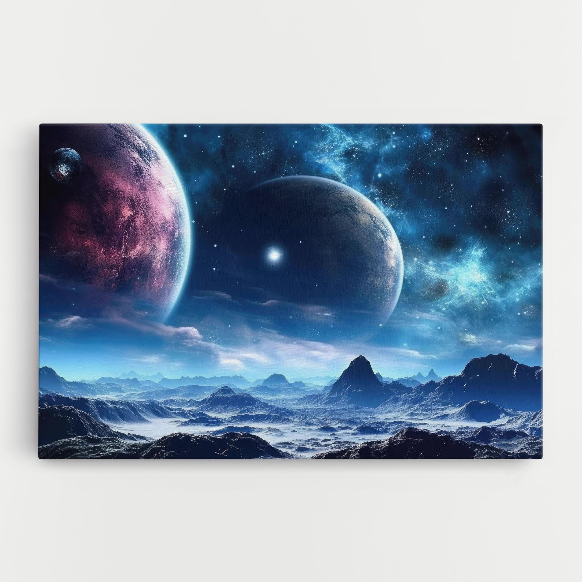 Vászonkép Space Planets And Stars mockup 0