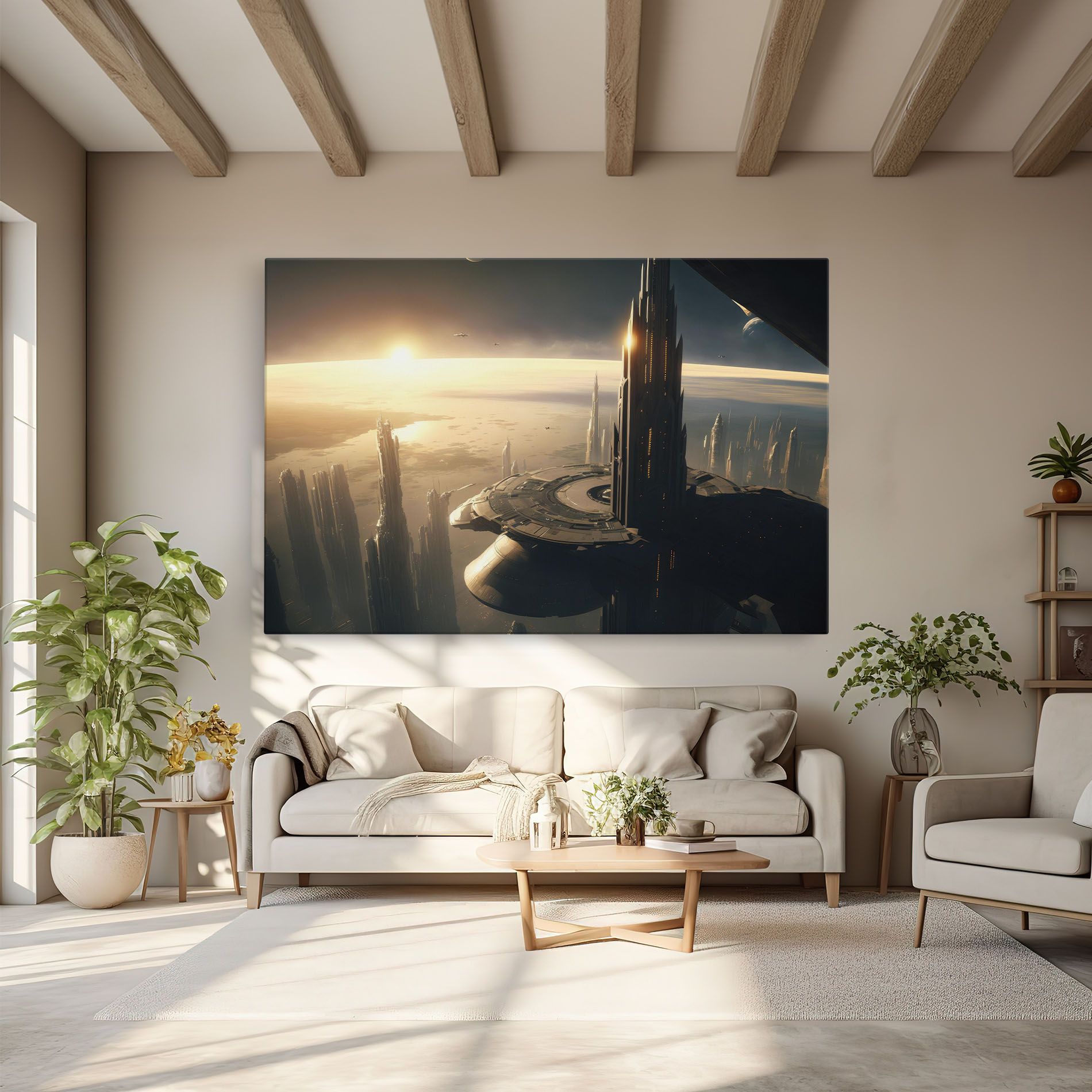 Fantasy Futuristic Cityscape mockup 6