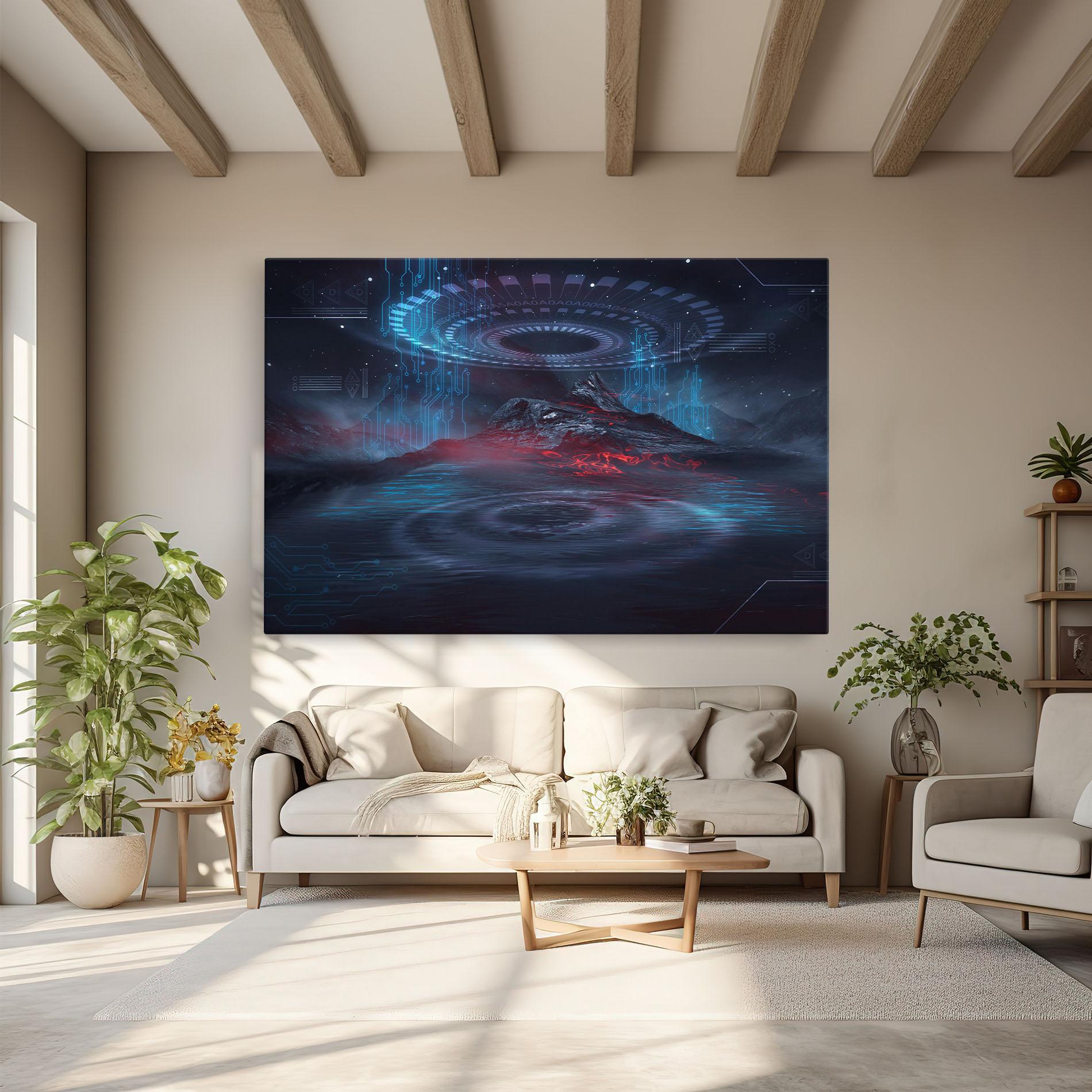 Vászonkép Neon Space Galaxy mockup 6