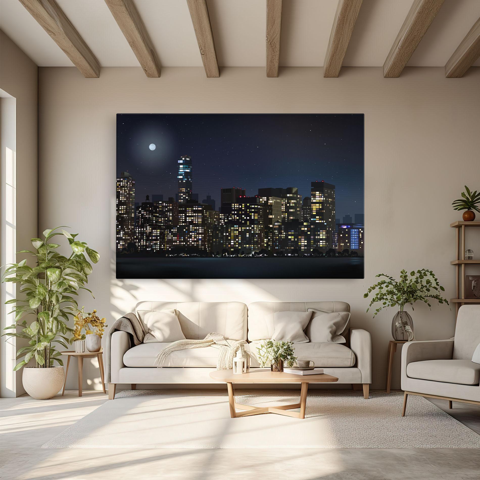 Vászonkép Urban City Night mockup 6