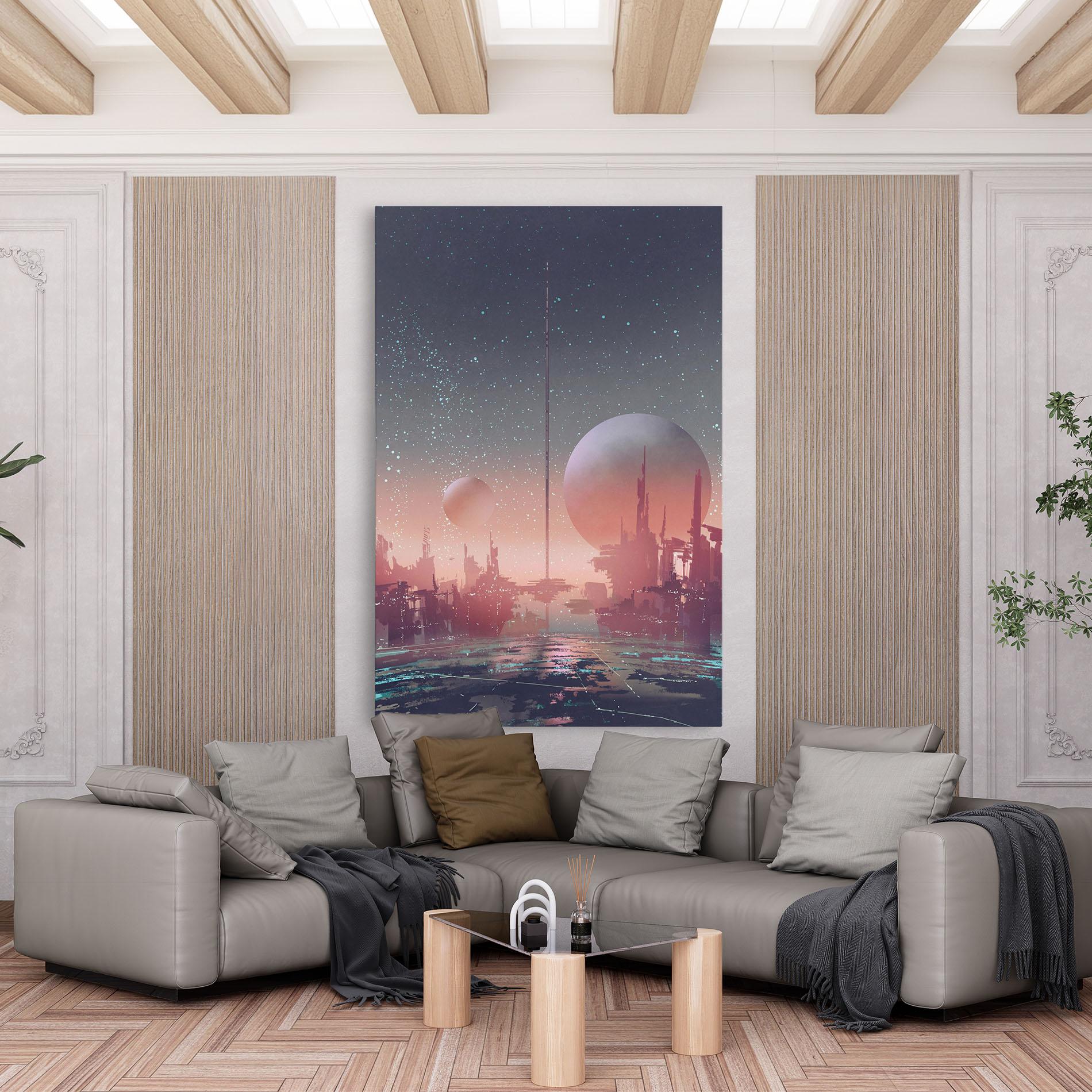 Vászonkép Futuristic Alien Buildings mockup 6