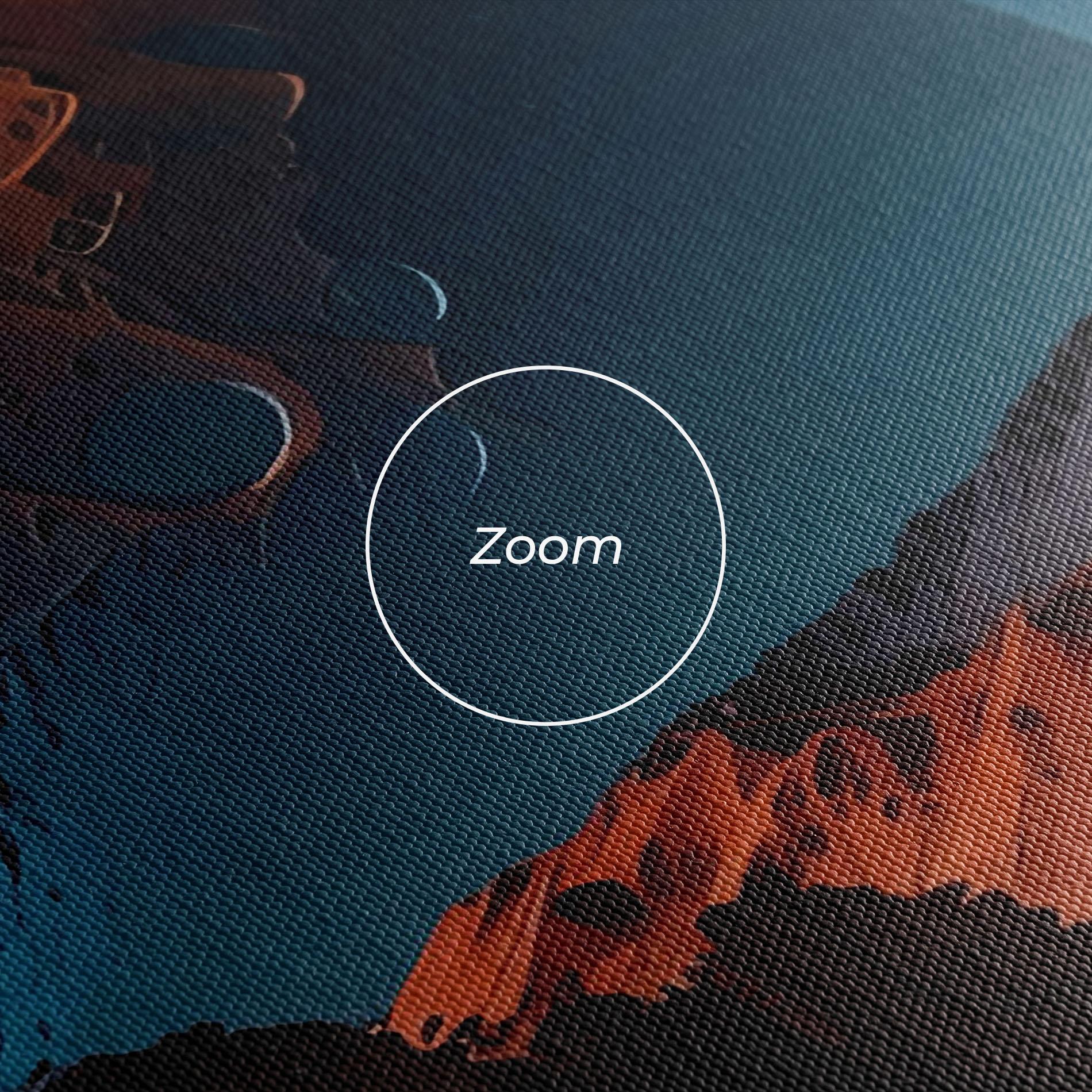 Vászonkép Grey Orange Moon Art mockup 3