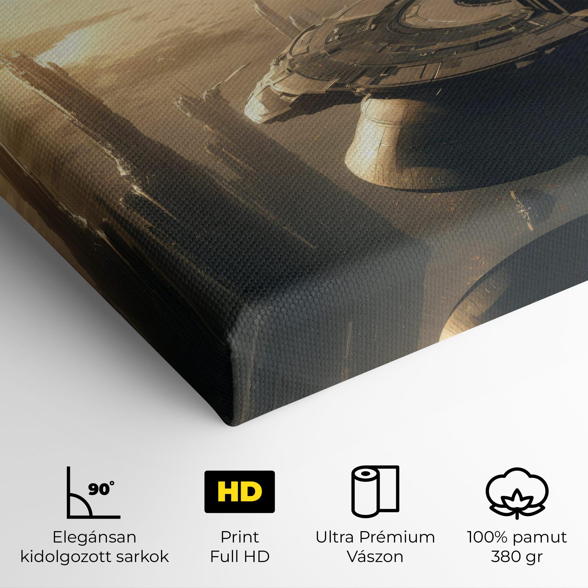 Vászonkép Fantasy Futuristic Cityscape mockup 4