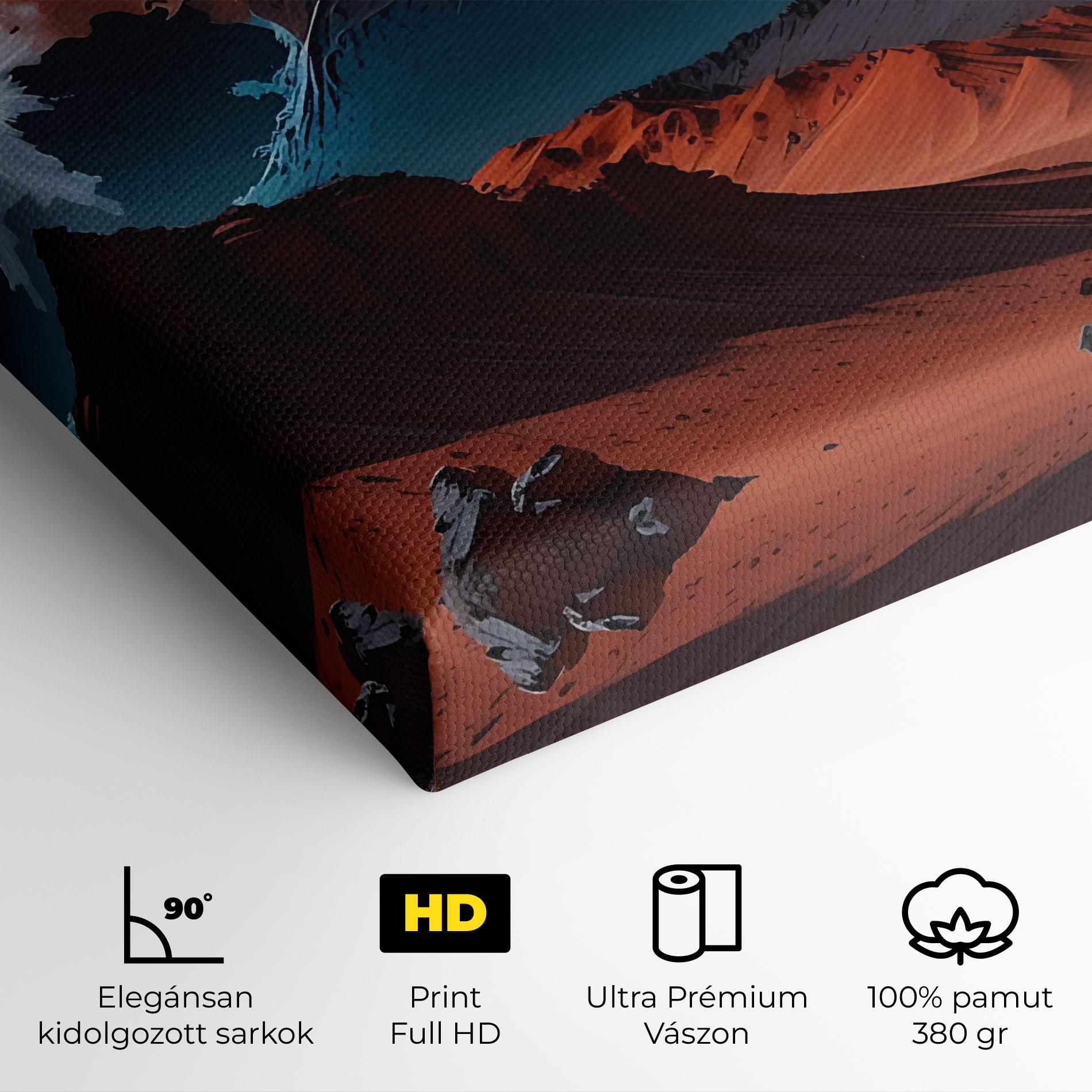 Vászonkép Grey Orange Moon Art mockup 4