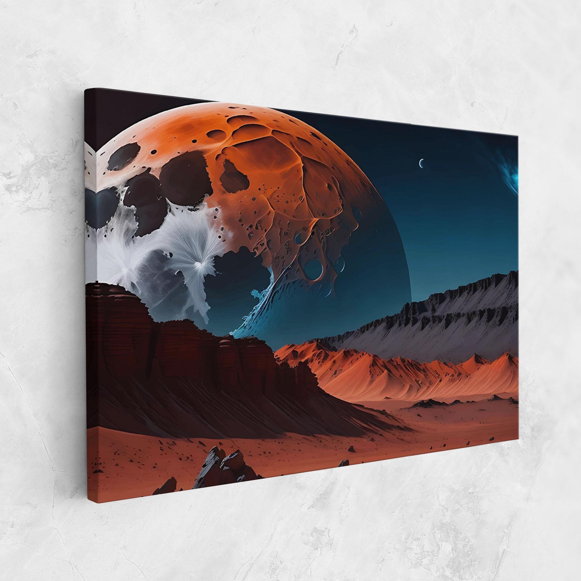 Vászonkép Grey Orange Moon Art mockup 1