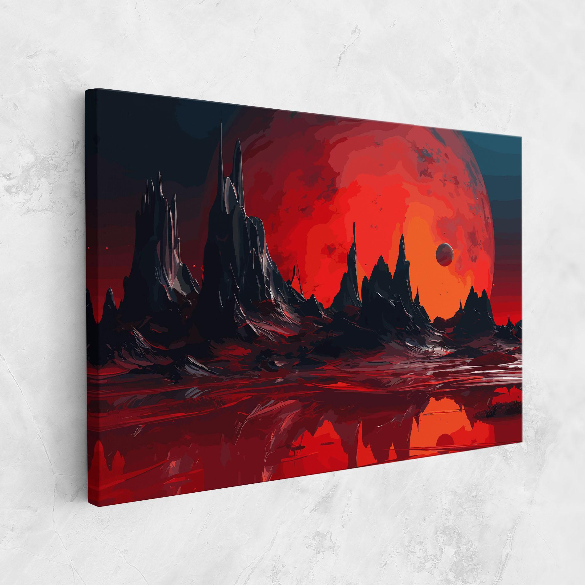 Vászonkép Red Moon World mockup 1